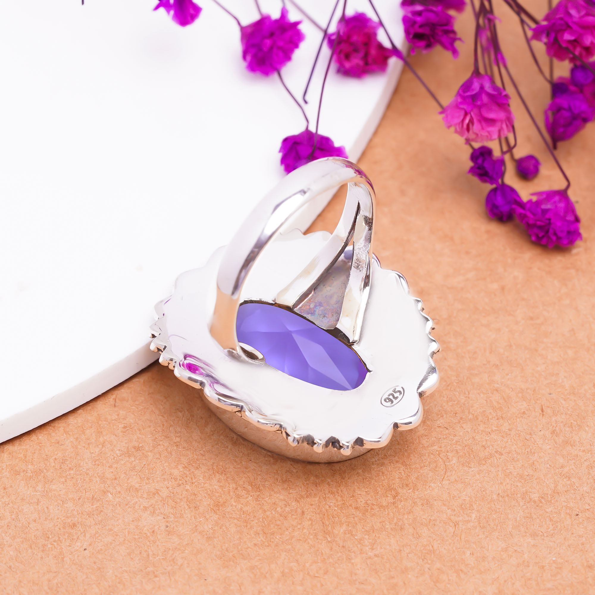 Colour Changing Alexandrite - Simulated Gemstone 925 Sterling Silver Ring
