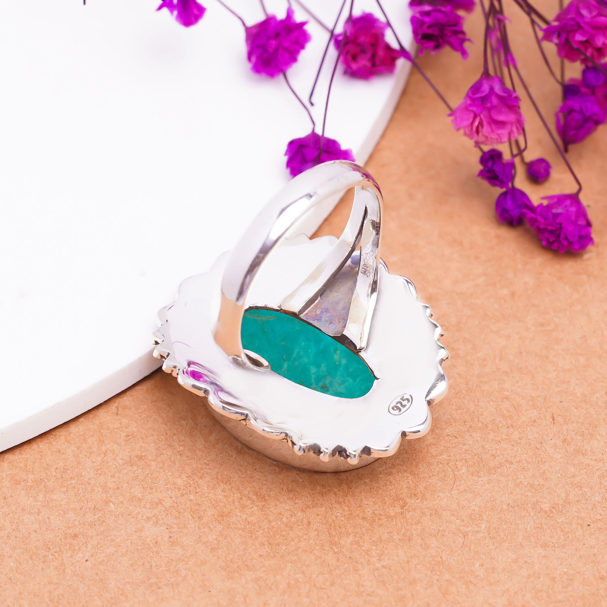 Turquoise - Tibet Gemstone 925 Sterling Silver Ring