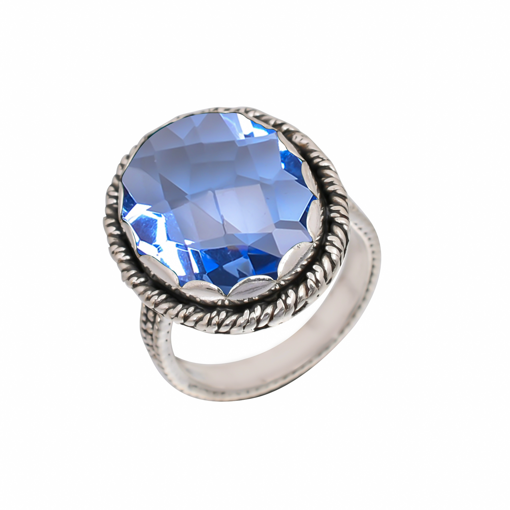 Tanzanite - Simulated Gemstone 925 Sterling Silver Ring