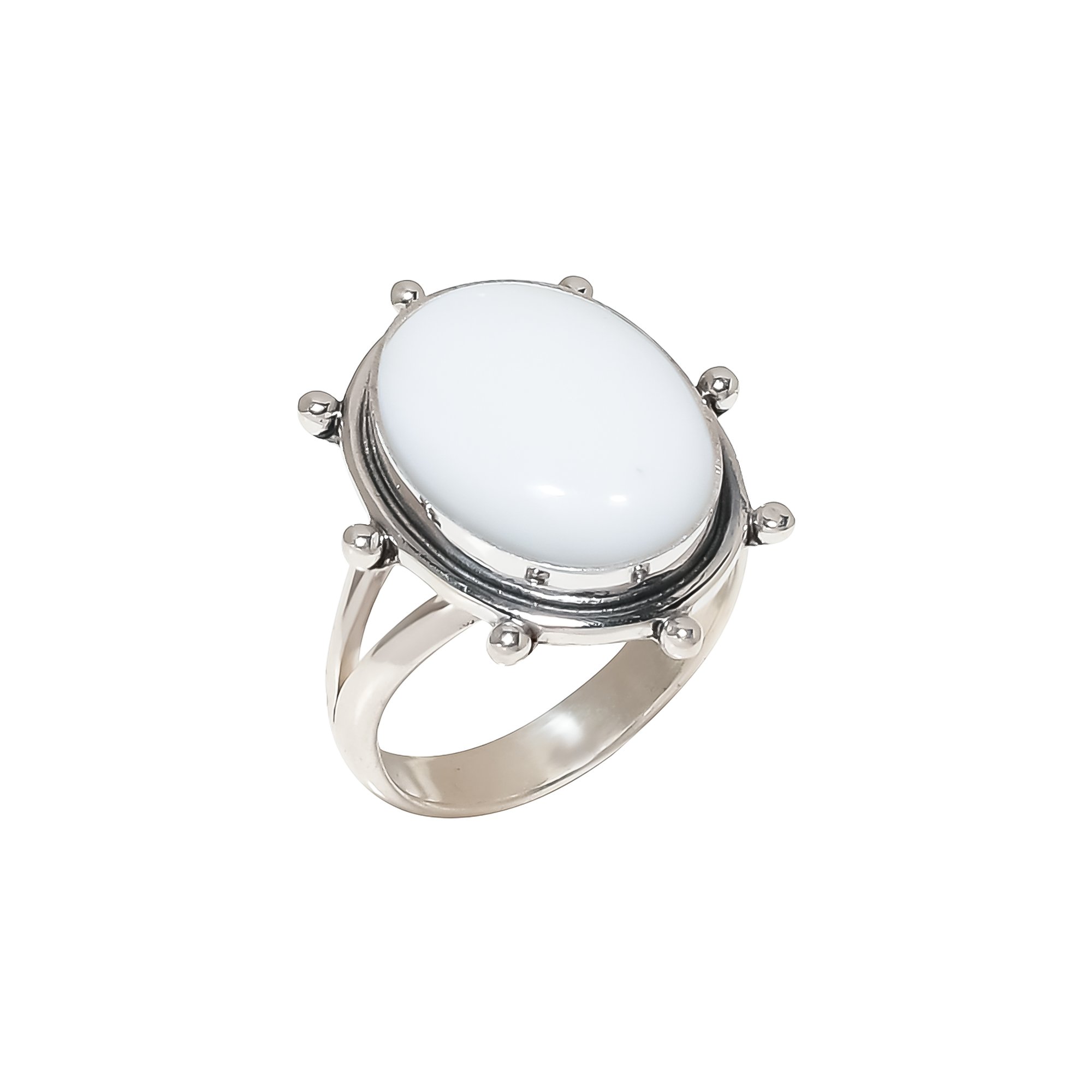 White Coral - Simulated 925 Sterling Silver Ring