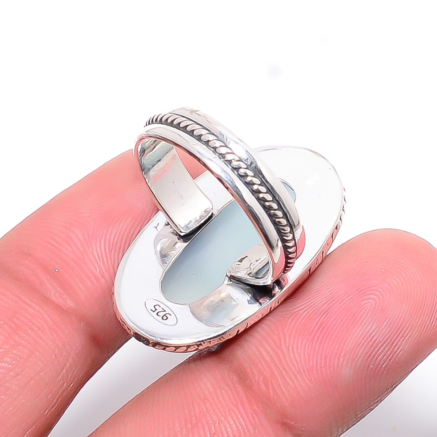 Chalcedony - Brazil 925 Sterling Silver Ring