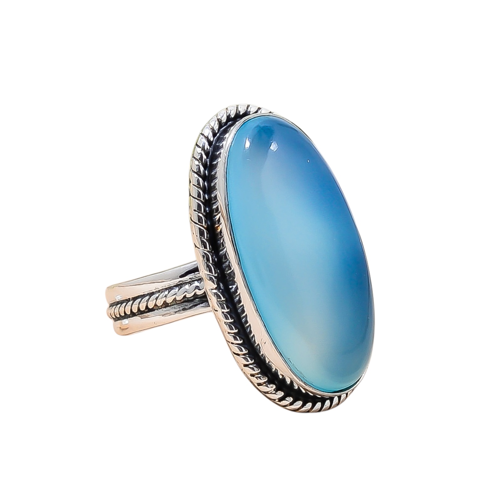 Chalcedony - Brazil 925 Sterling Silver Ring