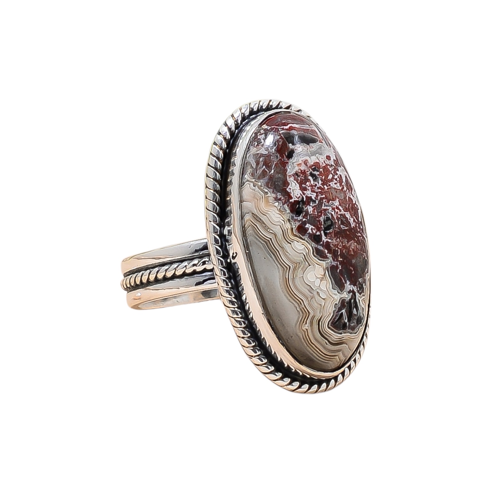 Crazy Lace Agate - Australia 925 Sterling Silver Ring