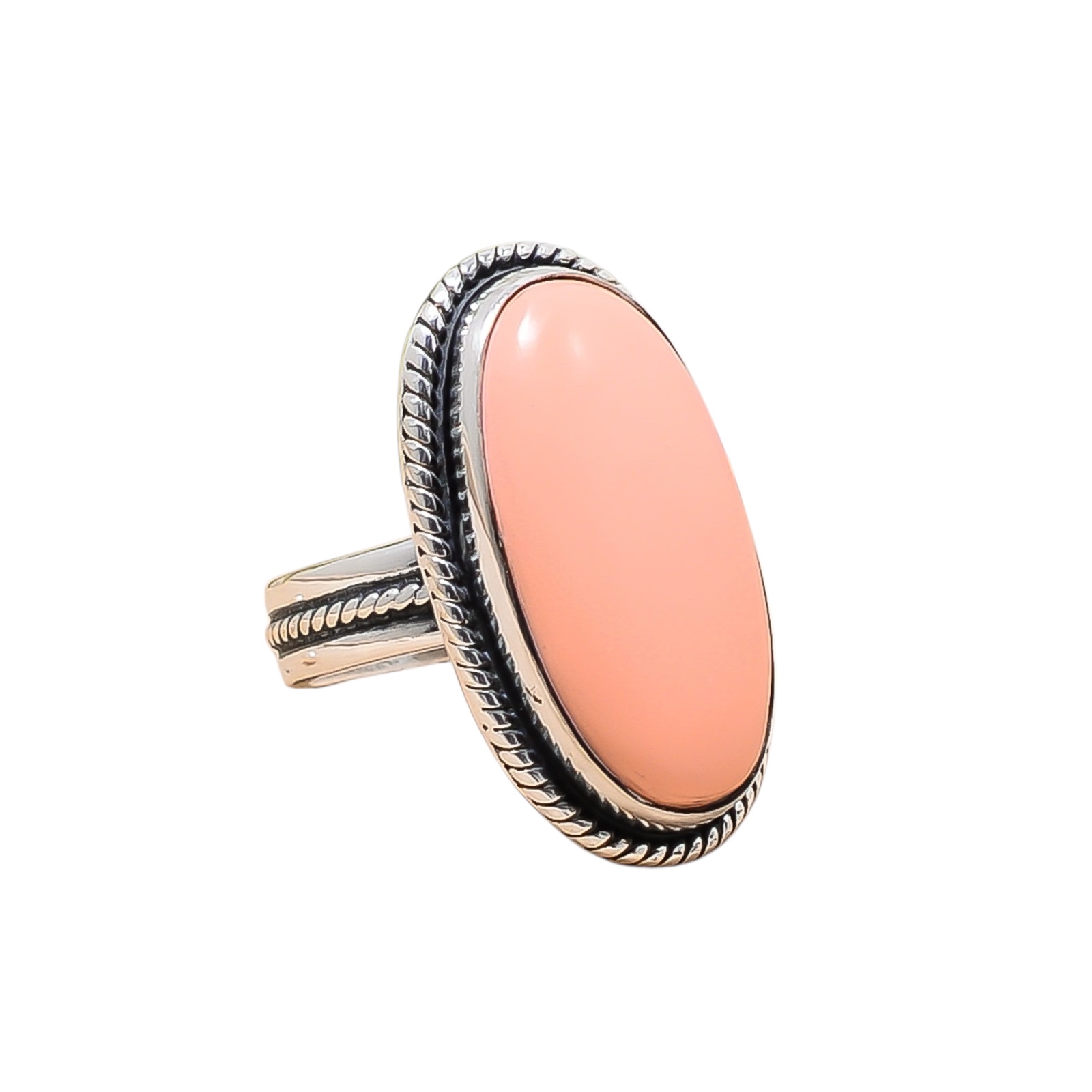 Pink Opal - Simulated 925 Sterling Silver Ring