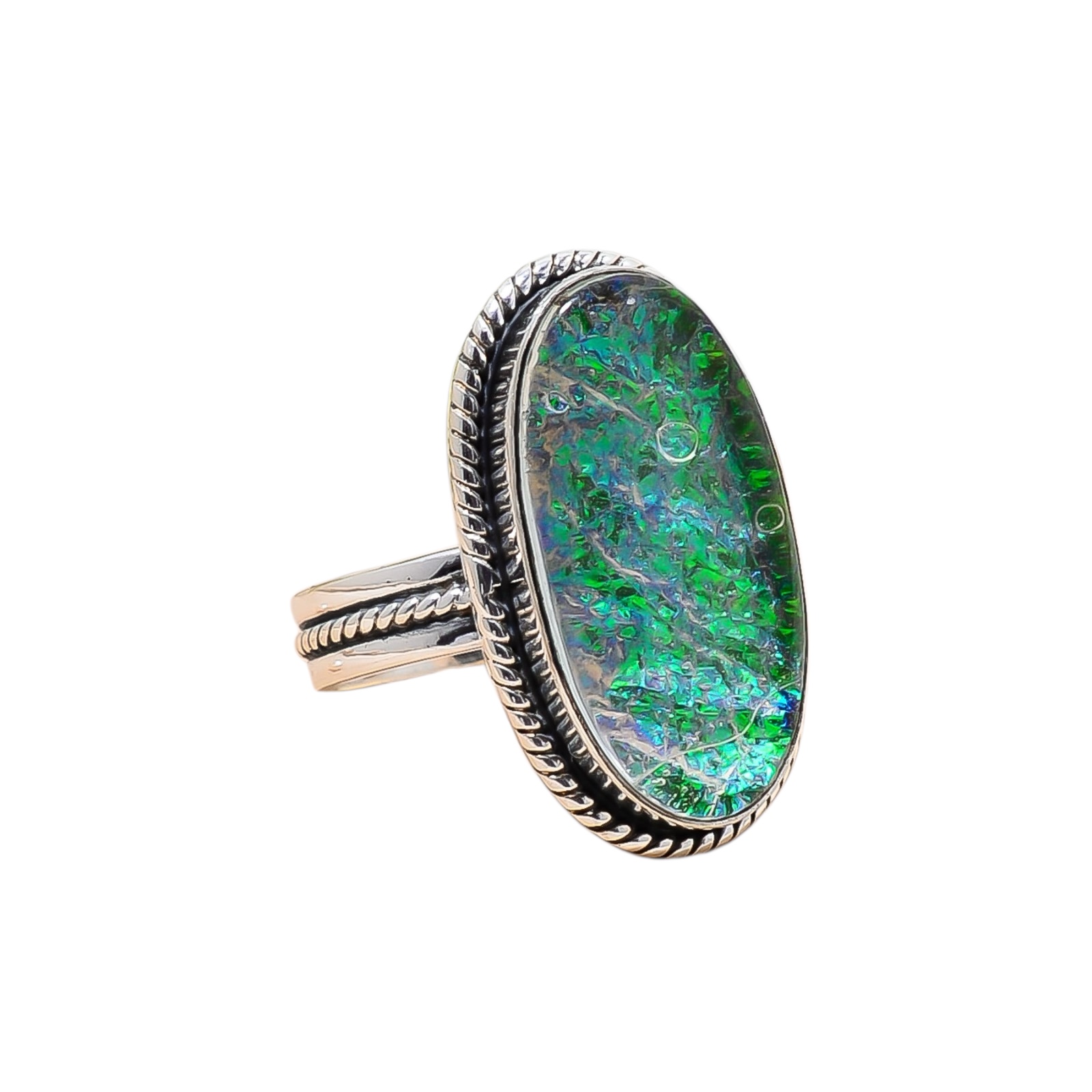 Triplet Opal - Simulated 925 Sterling Silver Ring