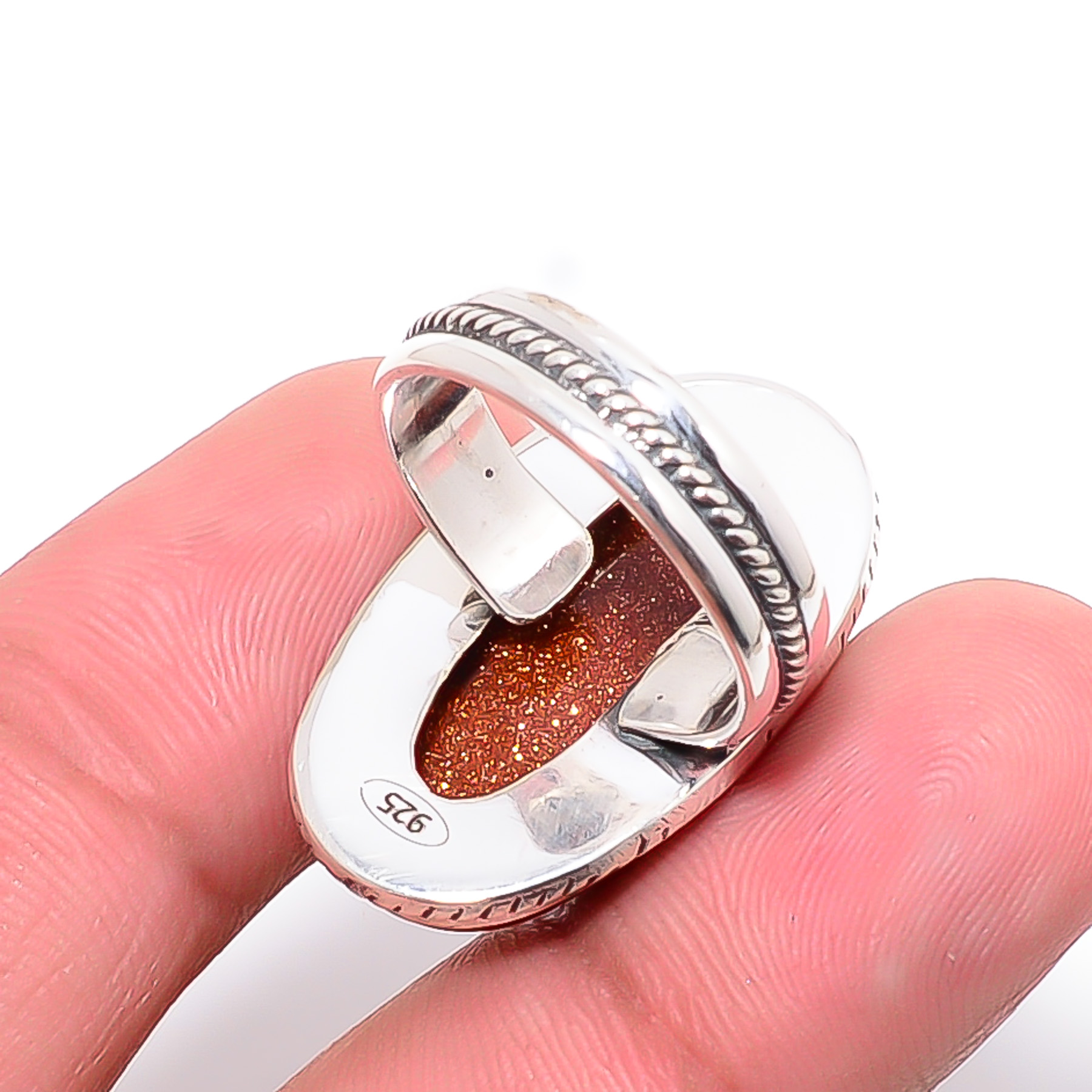 Golden Sunstone - Simulated 925 Sterling Silver Ring