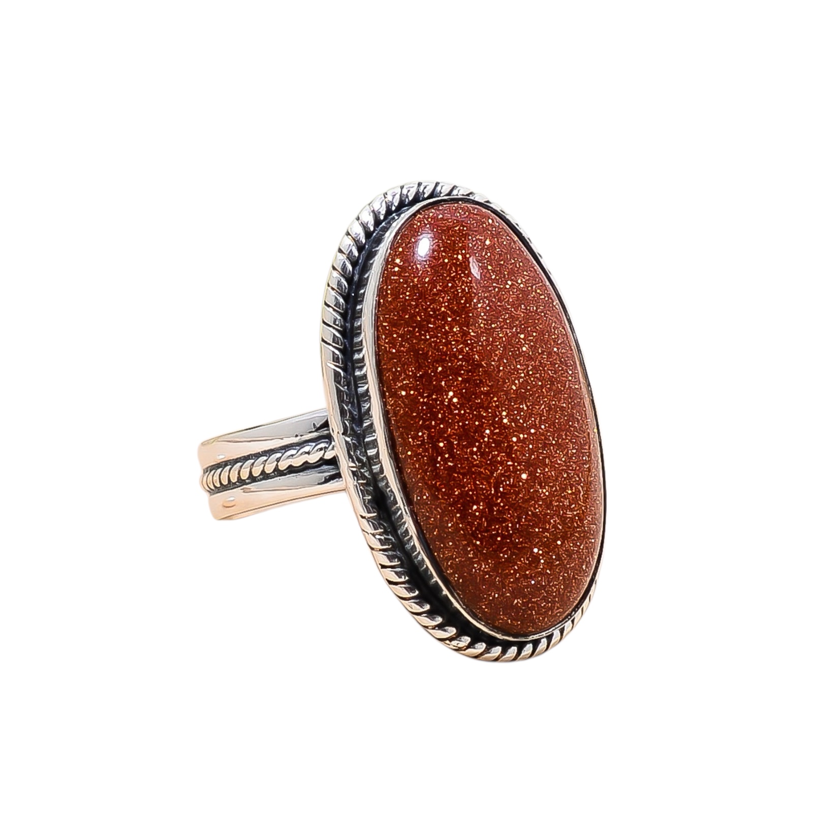 Golden Sunstone - Simulated 925 Sterling Silver Ring