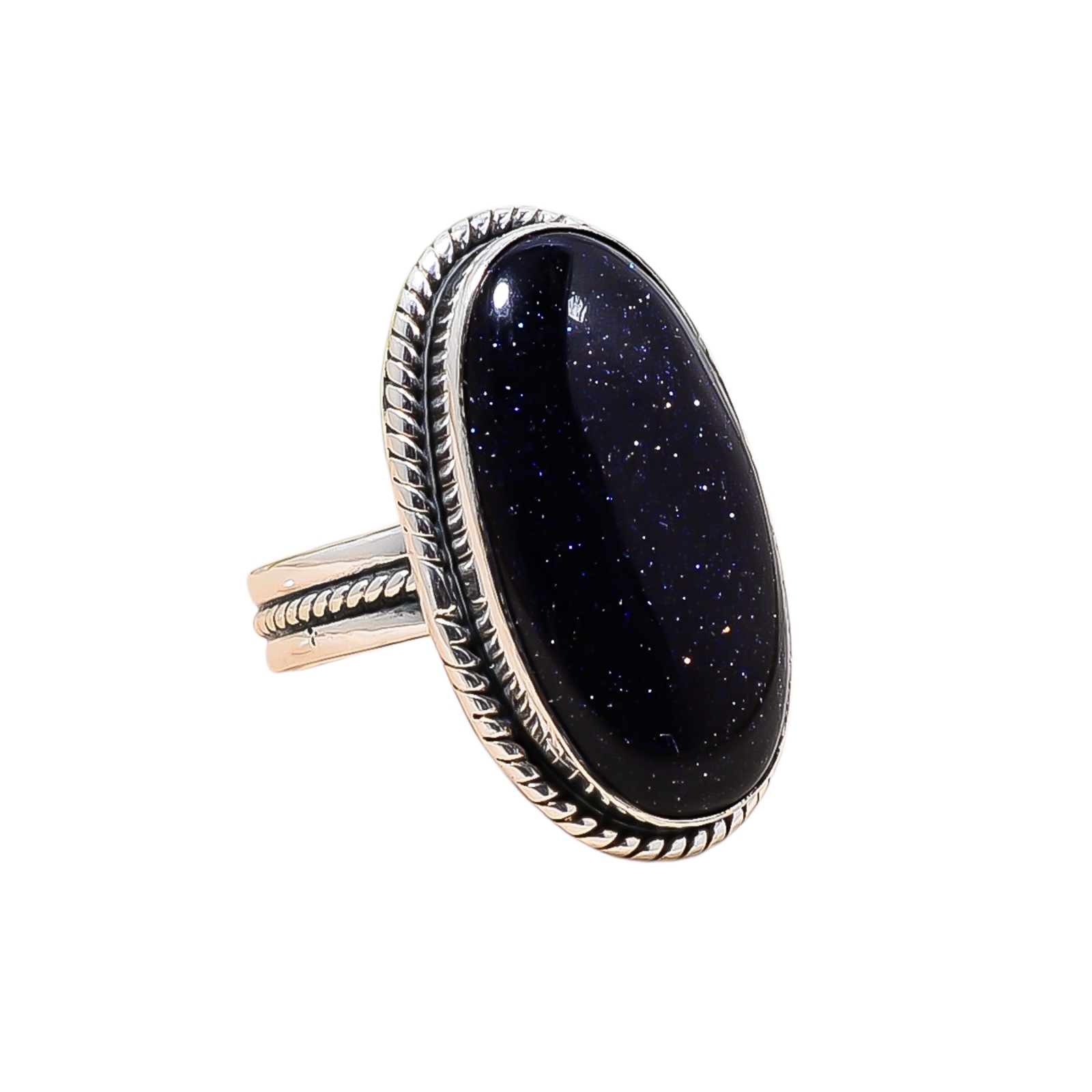 Blue Sunstone - Simulated 925 Sterling Silver Ring