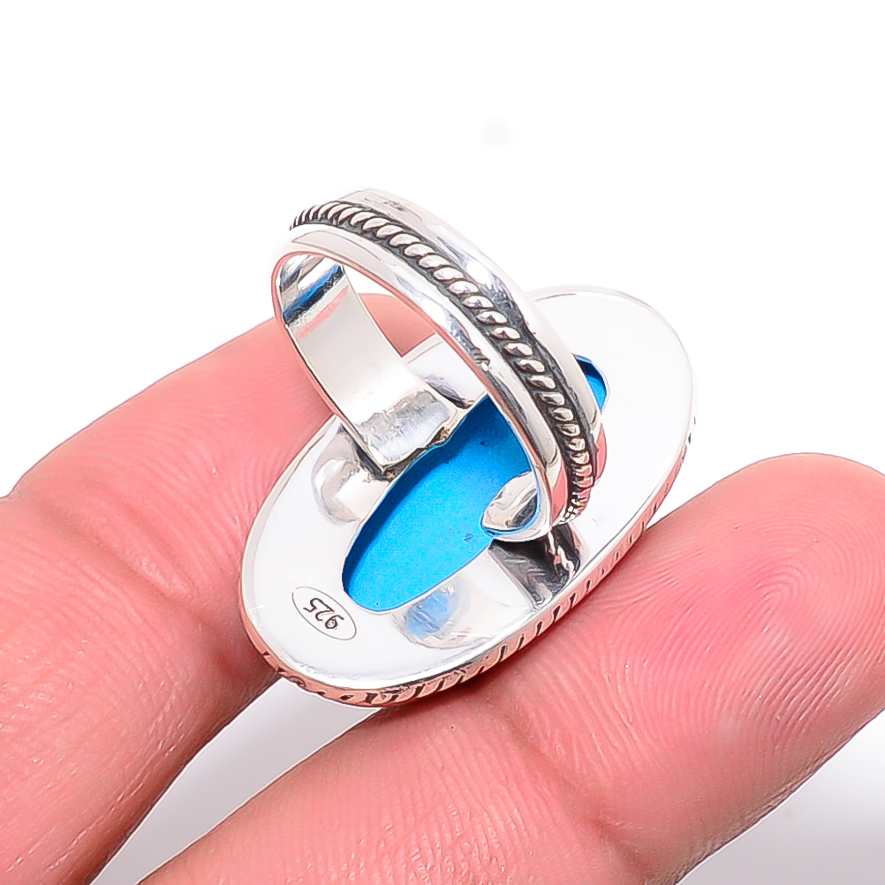 Sleeping Beauty Turquoise - Simulated 925 Sterling Silver Ring