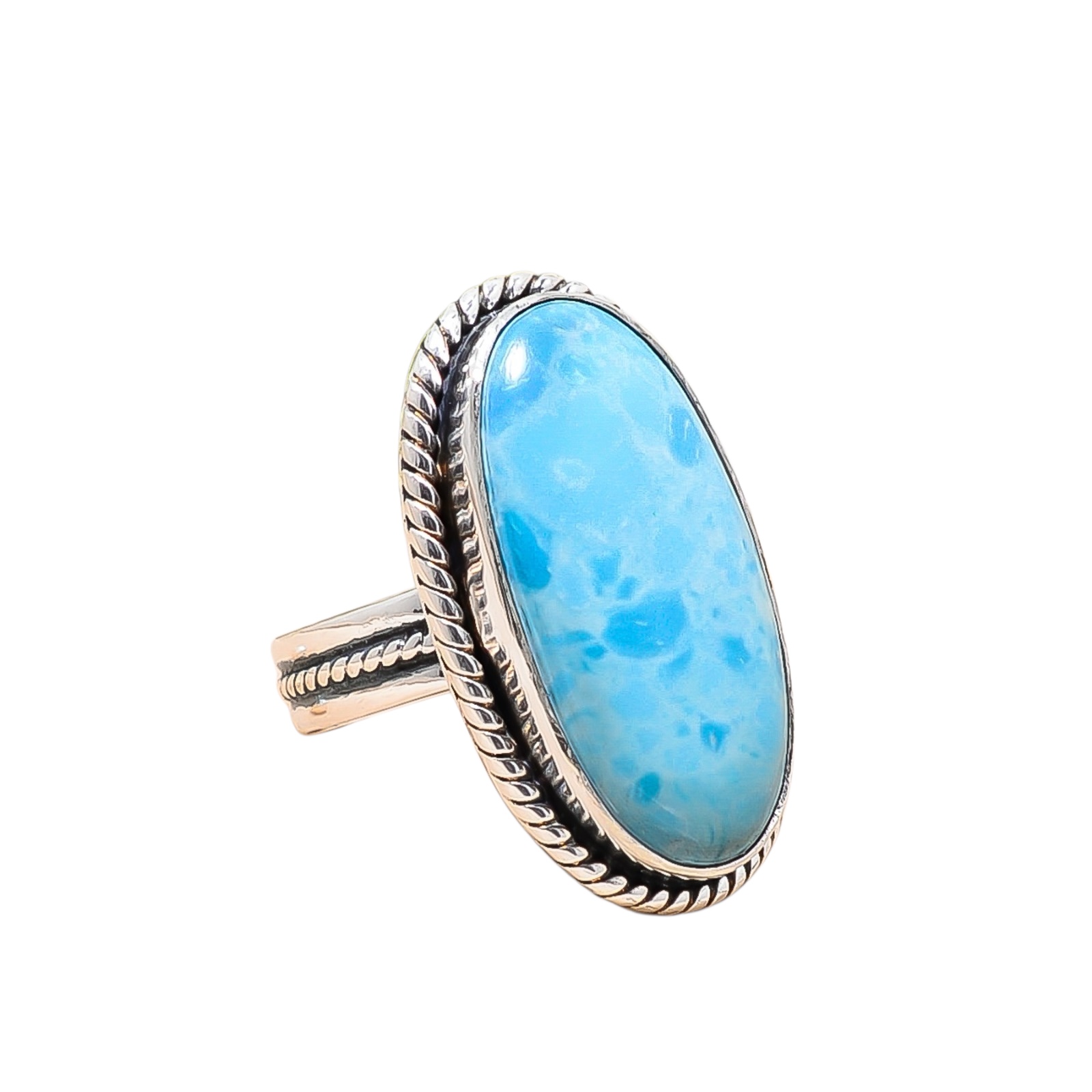 Larimar - Simulated 925 Sterling Silver Ring