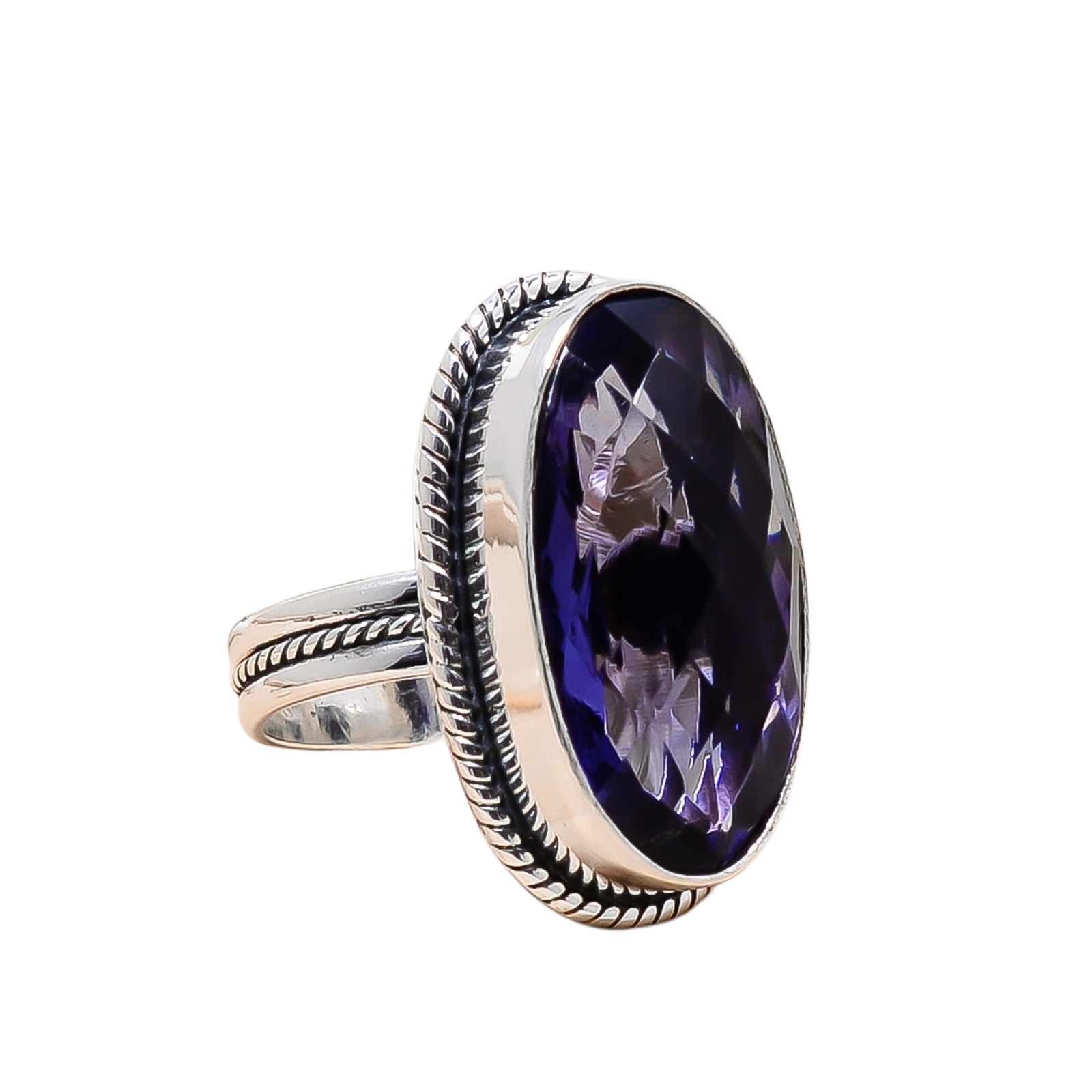 Iolite - Simulated 925 Sterling Silver Ring