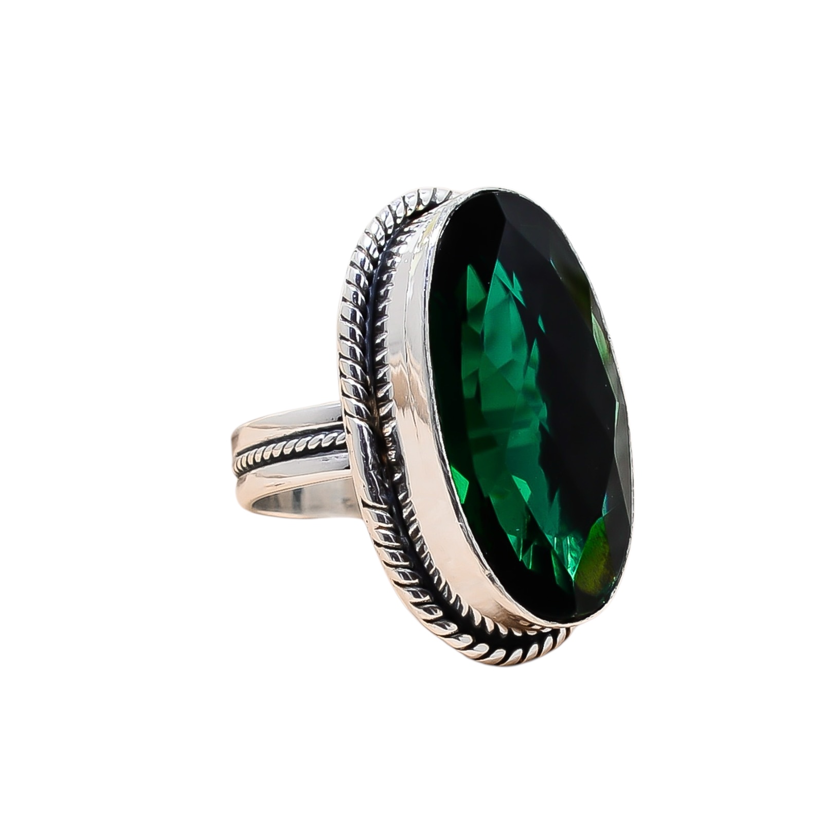Chrome Diopside - Simulated 925 Sterling Silver Ring