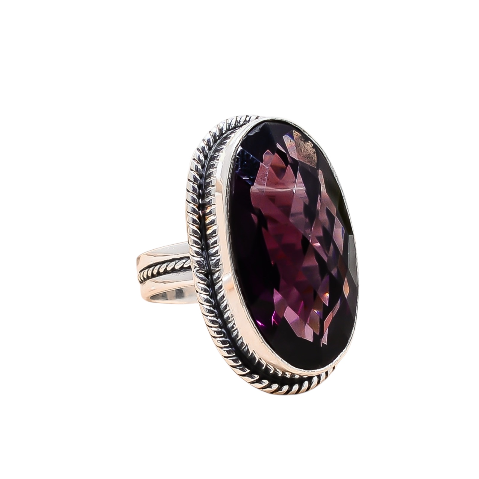 Purple Amethyst - Simulated 925 Sterling Silver Ring