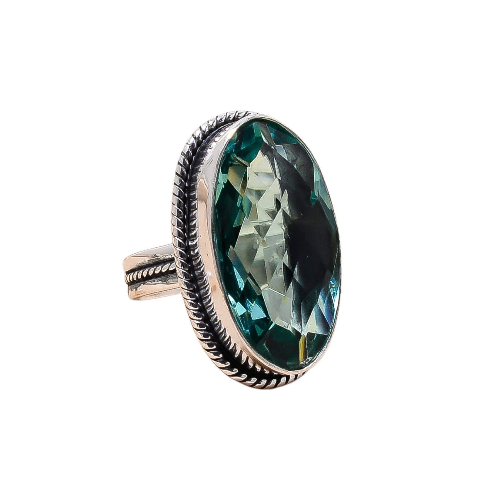 Apatite - Simulated 925 Sterling Silver Ring