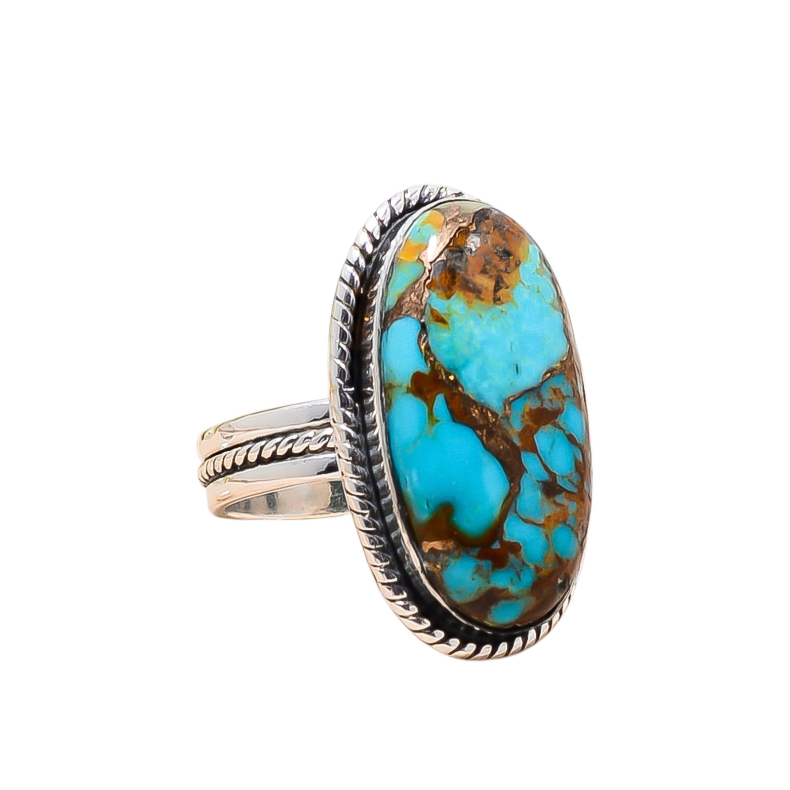 Copper Turquoise - Pilot Mountain 925 Sterling Silver Ring