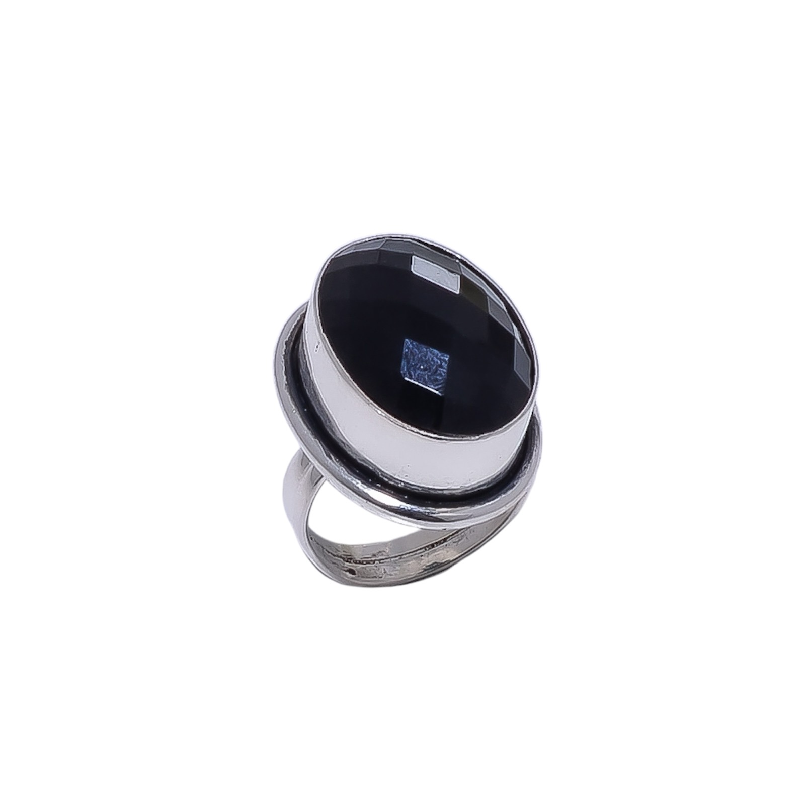 Black Onyx - Simulated Gemstone 925 Sterling Silver Ring
