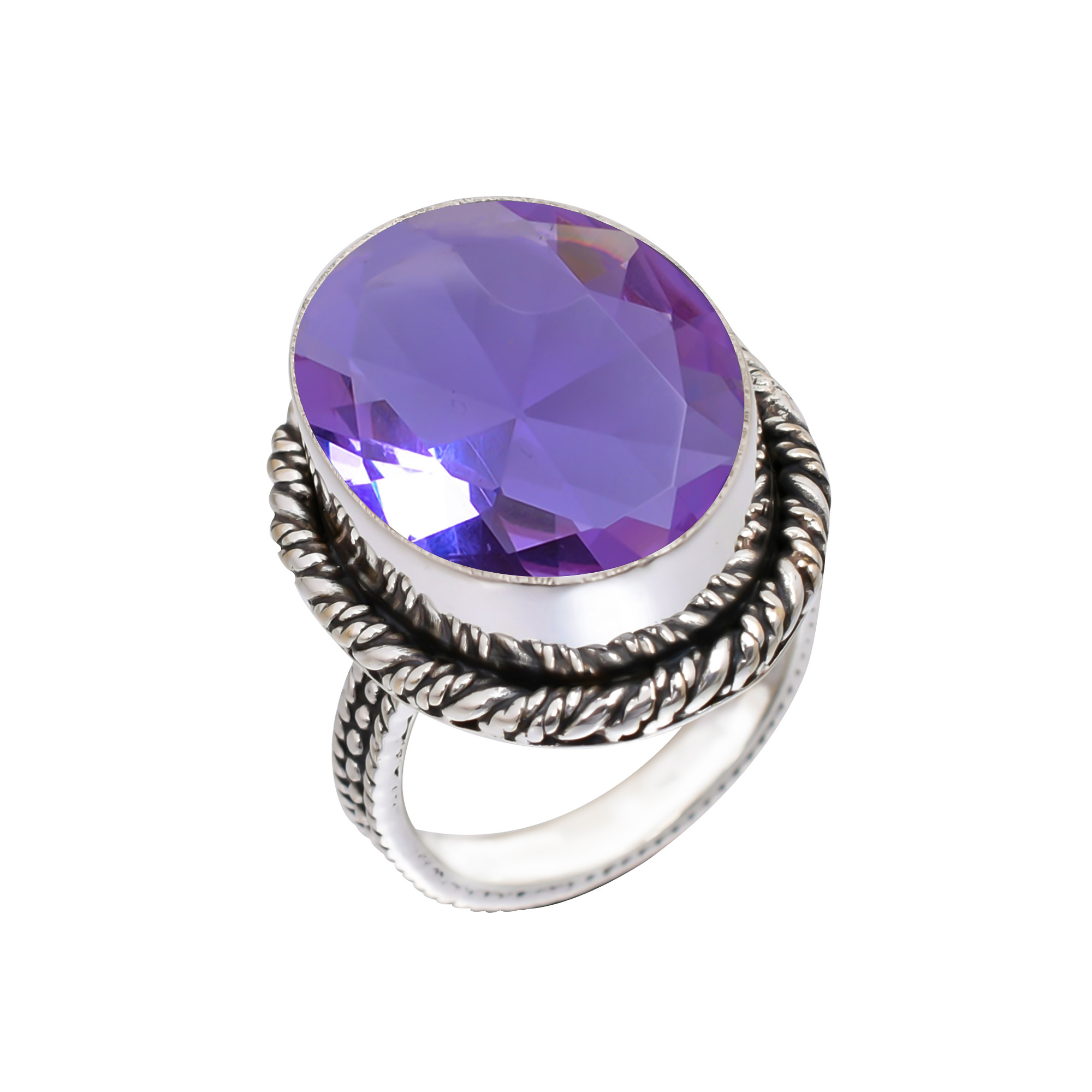 Colour Changing Alexandrite - Simulated Gemstone 925 Sterling Silver Ring