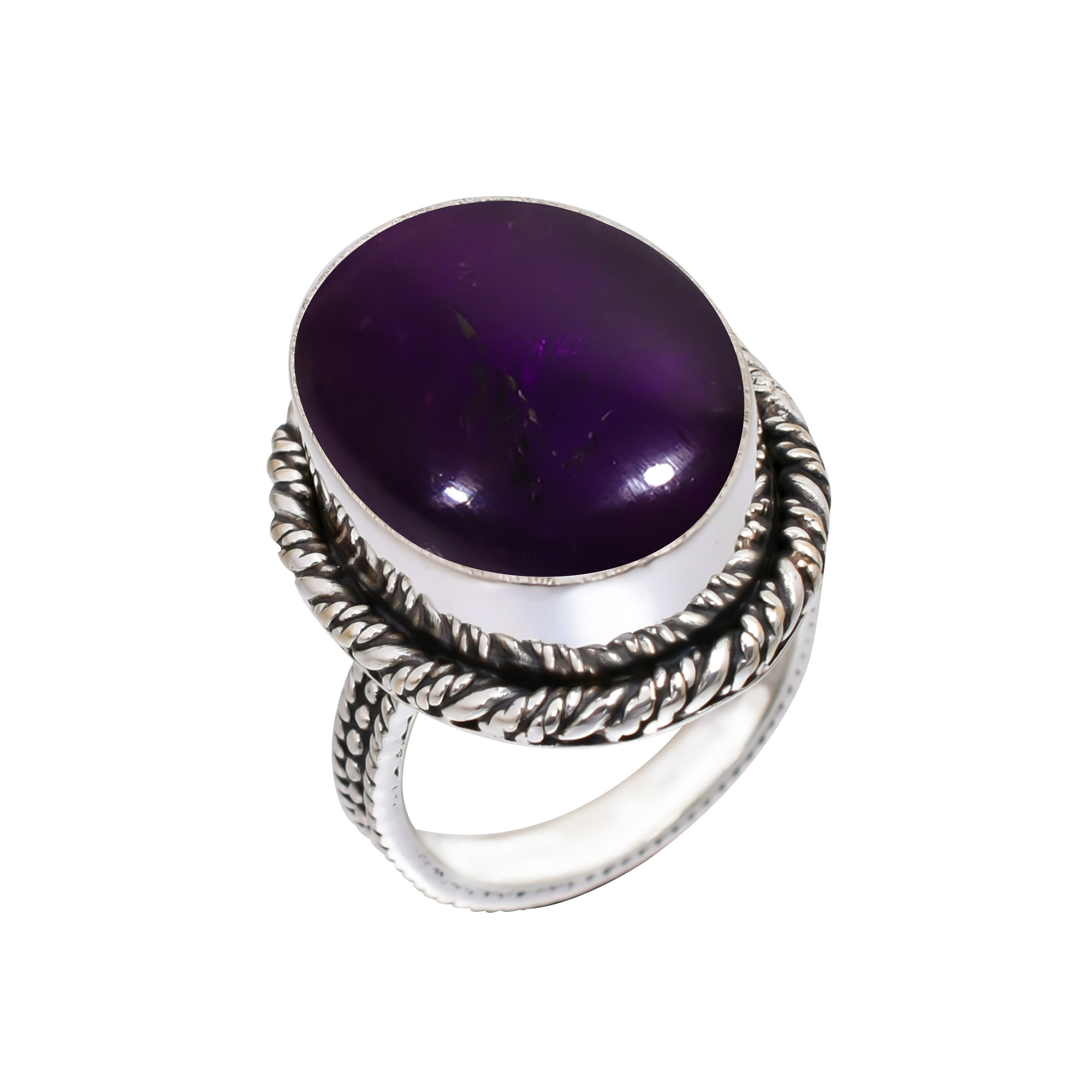Purple Amethyst - Mashamba Gemstone 925 Sterling Silver Ring