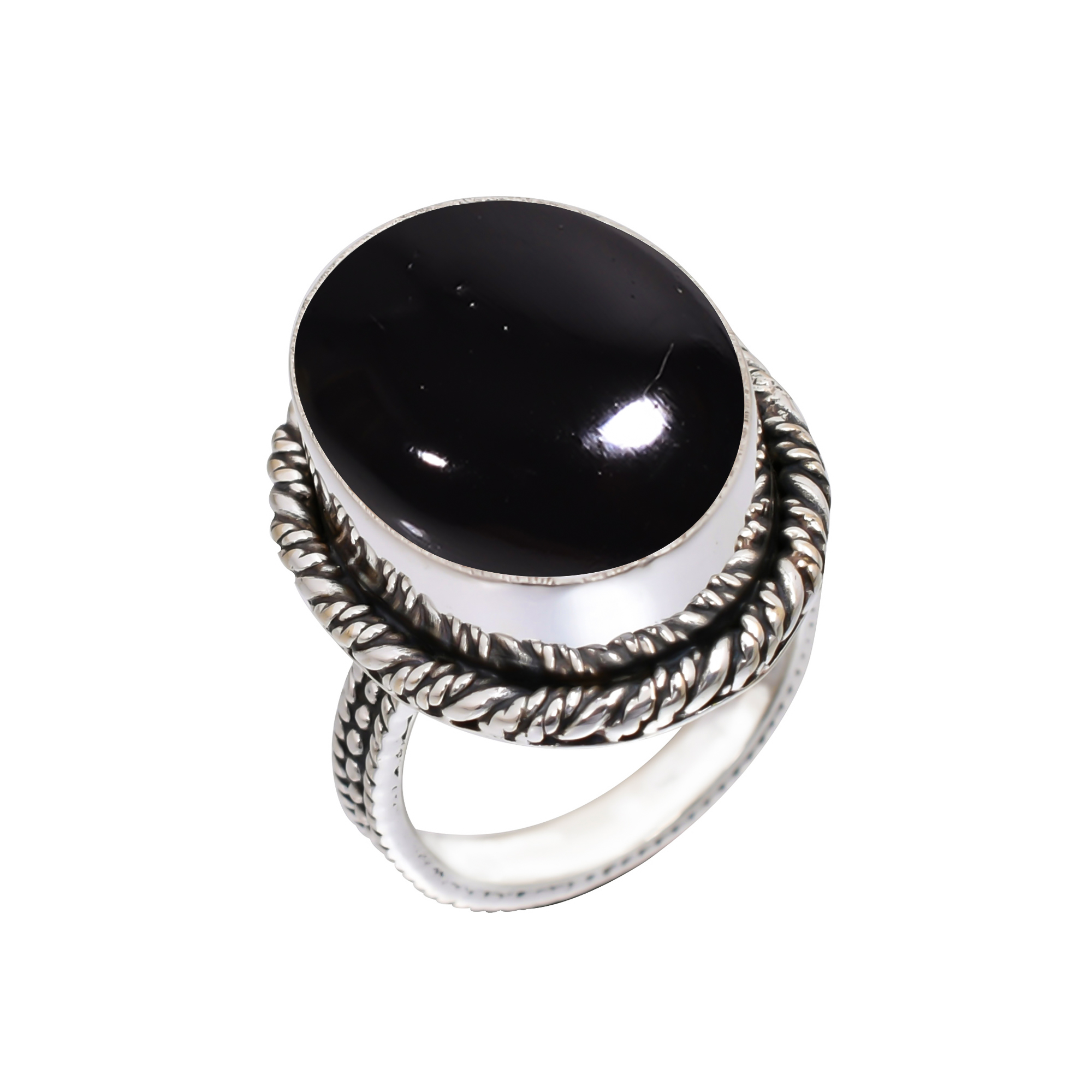 Black Onyx - Brazil Gemstone 925 Sterling Silver Ring