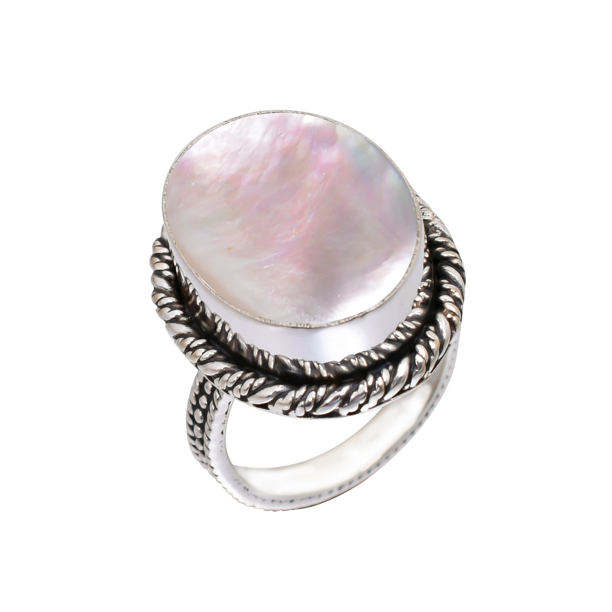 Mother Of Pearl - Australia Gemstone 925 Sterling Silver Ring