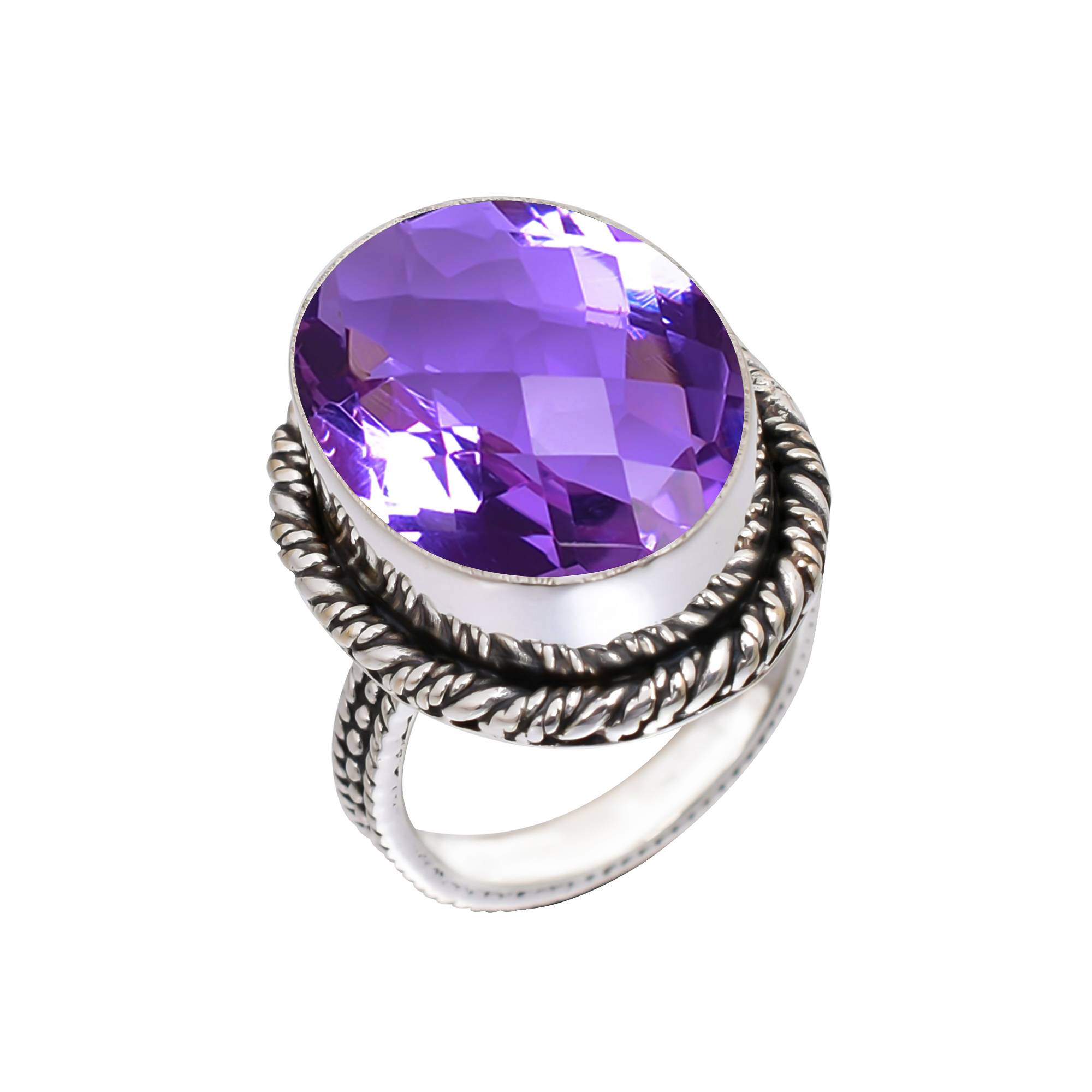 Colour Changing Alexandrite - Simulated Gemstone 925 Sterling Silver Ring