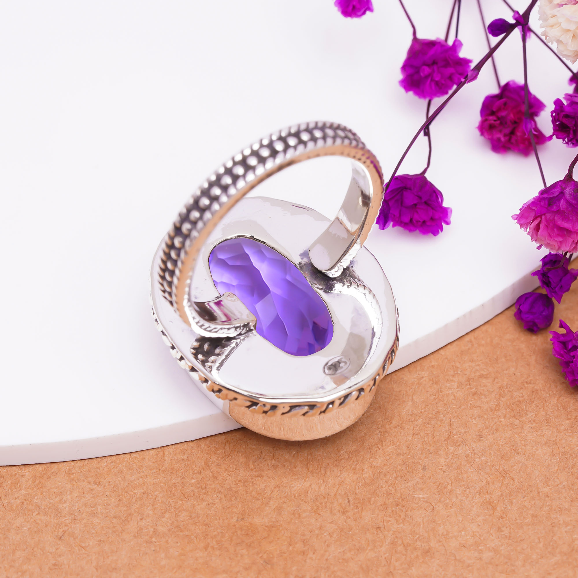 Colour Changing Alexandrite - Simulated Gemstone 925 Sterling Silver Ring