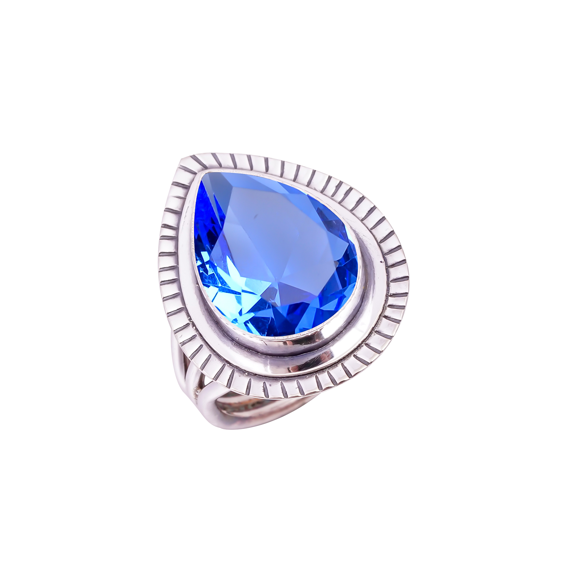 Tanzanite - Simulated Gemstone 925 Sterling Silver Ring