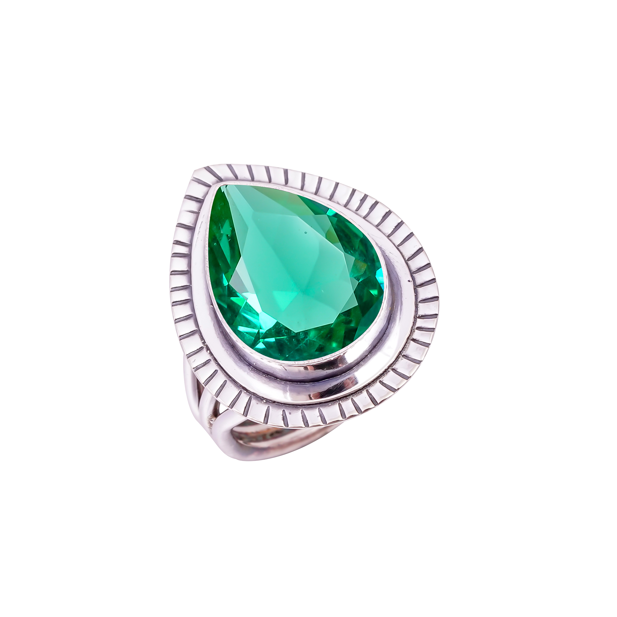 Apatite - Simulated Gemstone 925 Sterling Silver Ring