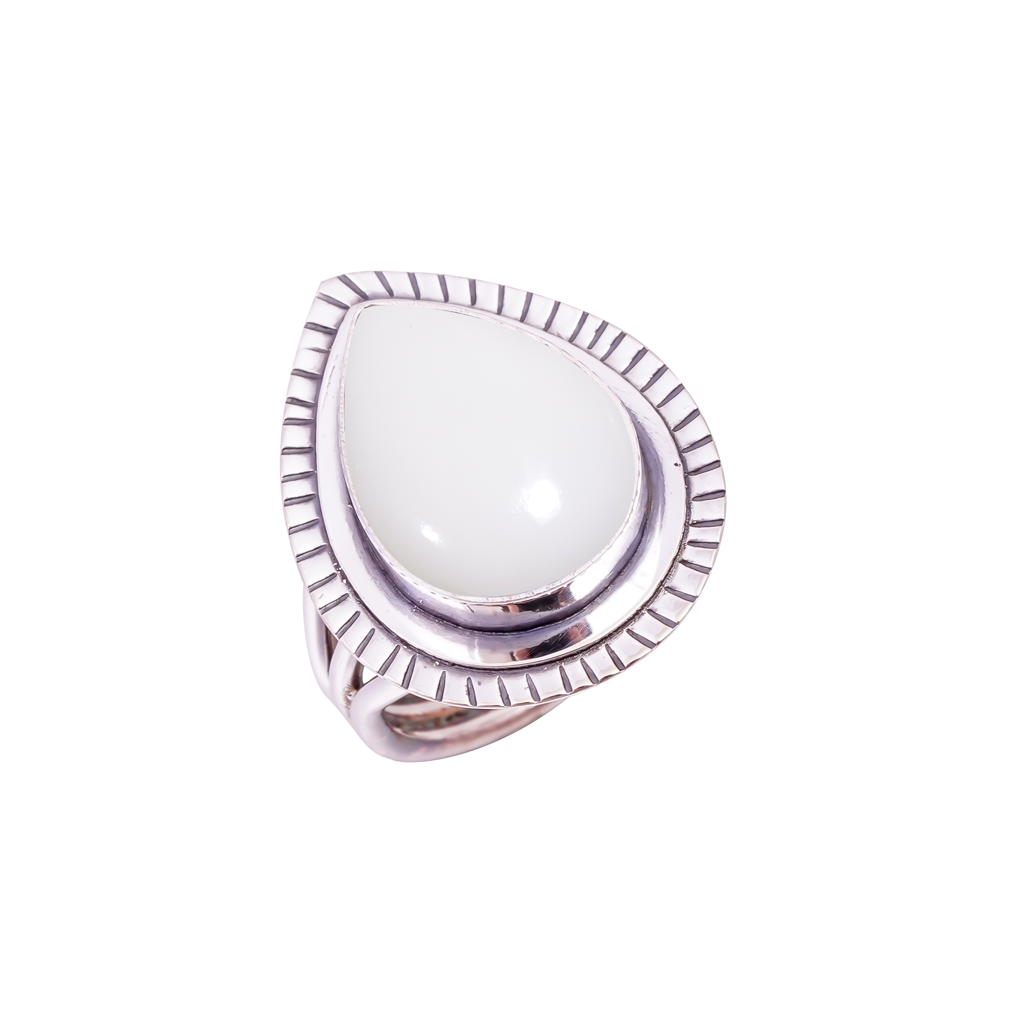 White Coral - Simulated Gemstone 925 Sterling Silver Ring