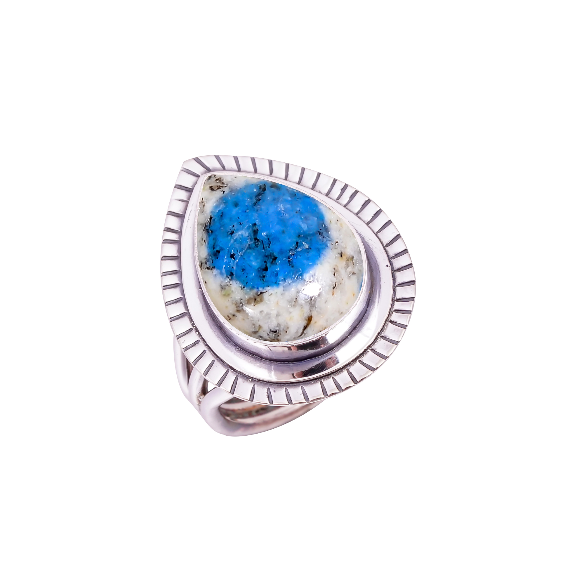 K2 Blue Azurite - Pakistan Gemstone 925 Sterling Silver Ring