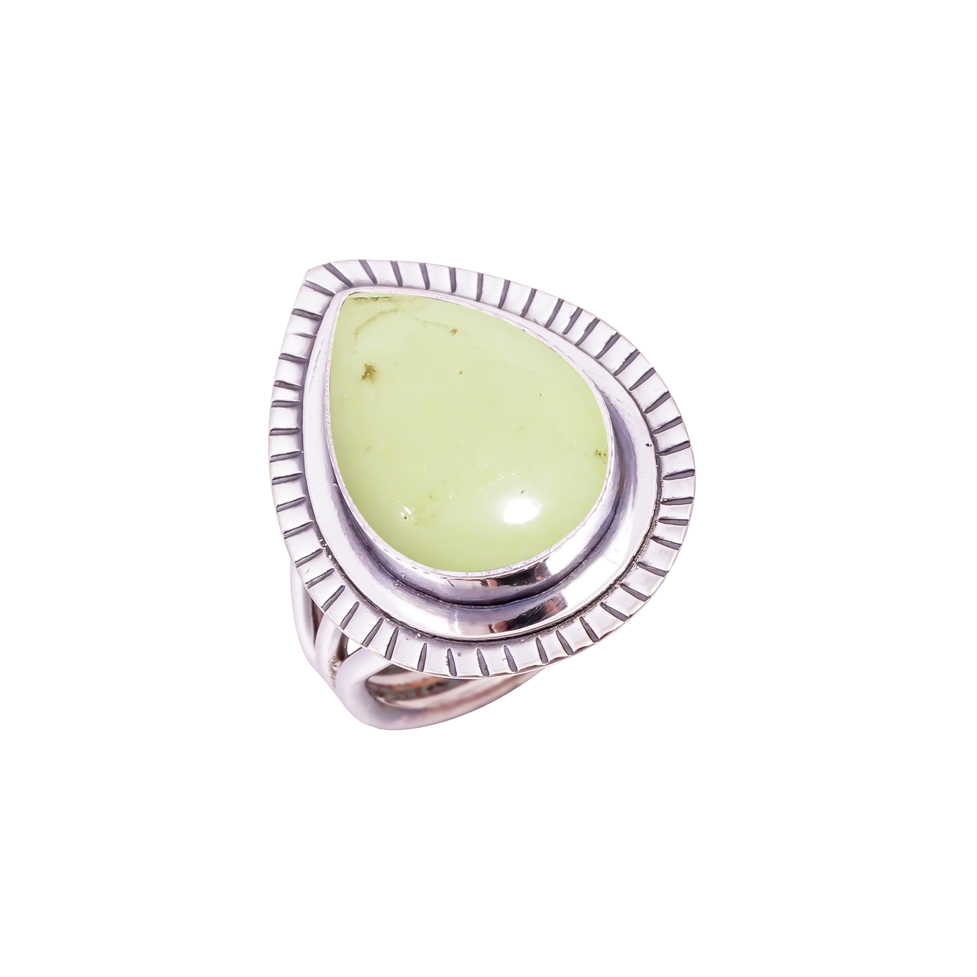 Lemon Chrysoprase - Australia Gemstone 925 Sterling Silver Ring