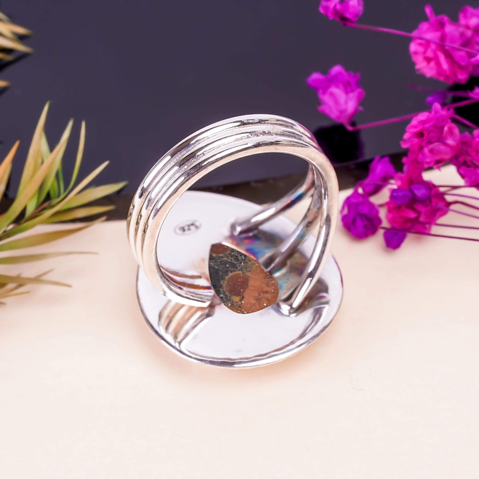Peanut Obsidian - Sonora Gemstone 925 Sterling Silver Ring