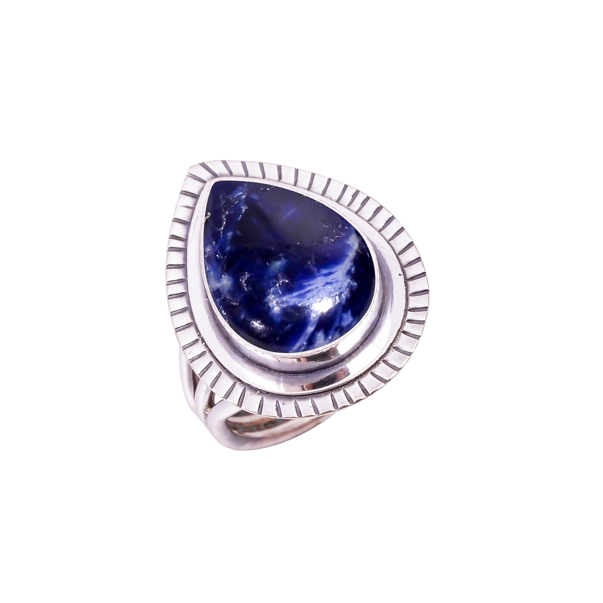 Sodalite - Minas Gerais Gemstone 925 Sterling Silver Ring