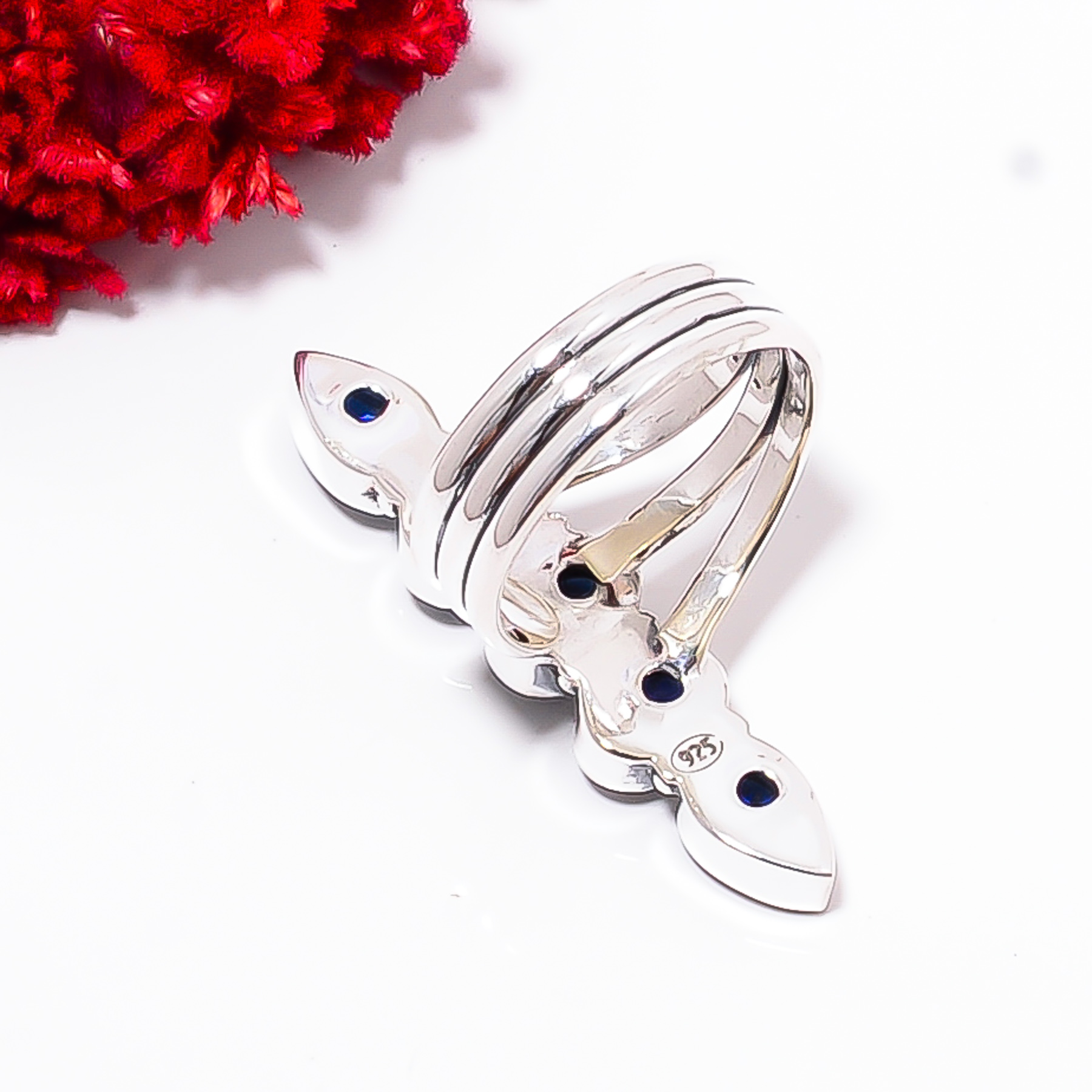 Blue Sapphire - Simulated  & Blue Sapphire - Simulated 925 Sterling Silver Ring