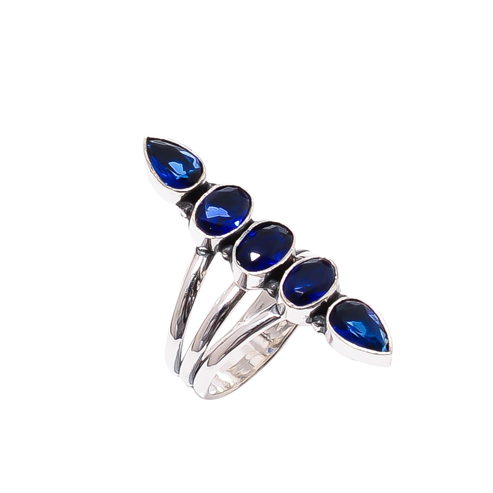 Blue Sapphire - Simulated  & Blue Sapphire - Simulated 925 Sterling Silver Ring