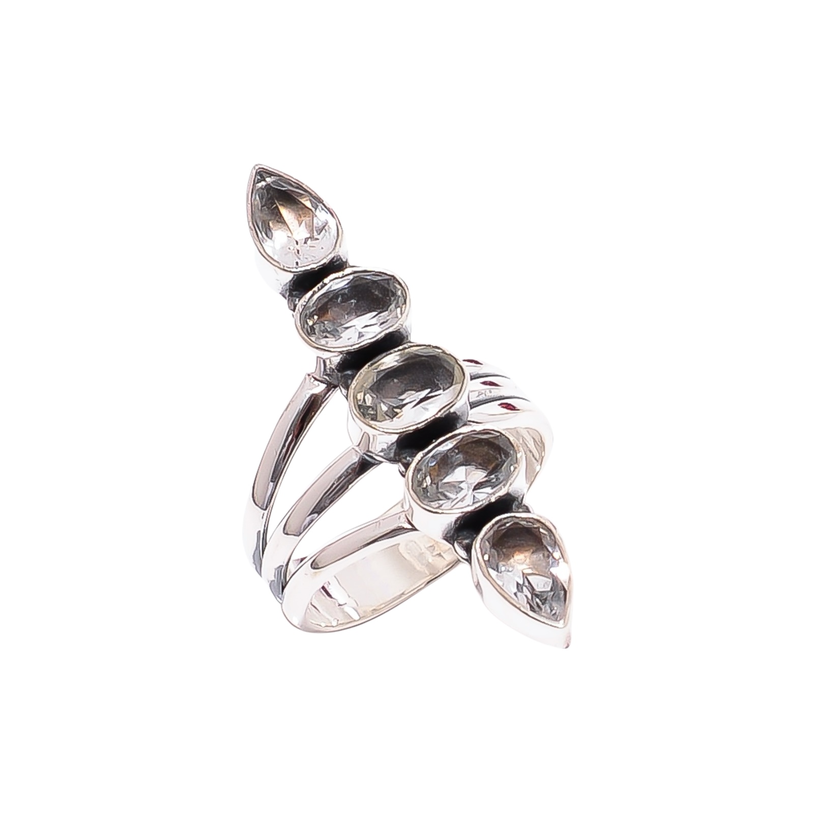 Smokey - Simulated  & Smokey - Simulated 925 Sterling Silver Ring