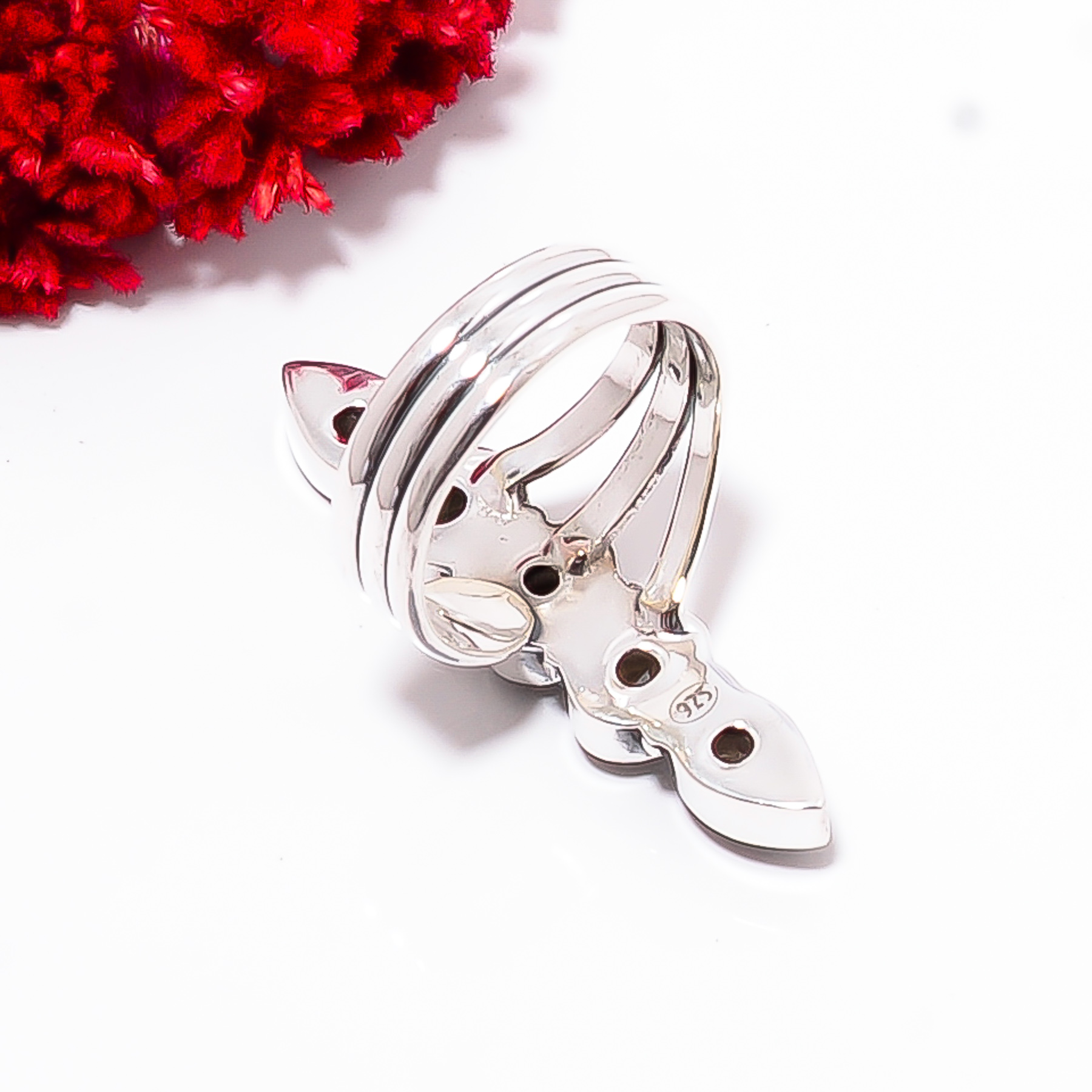 Smokey - Simulated  & Smokey - Simulated 925 Sterling Silver Ring