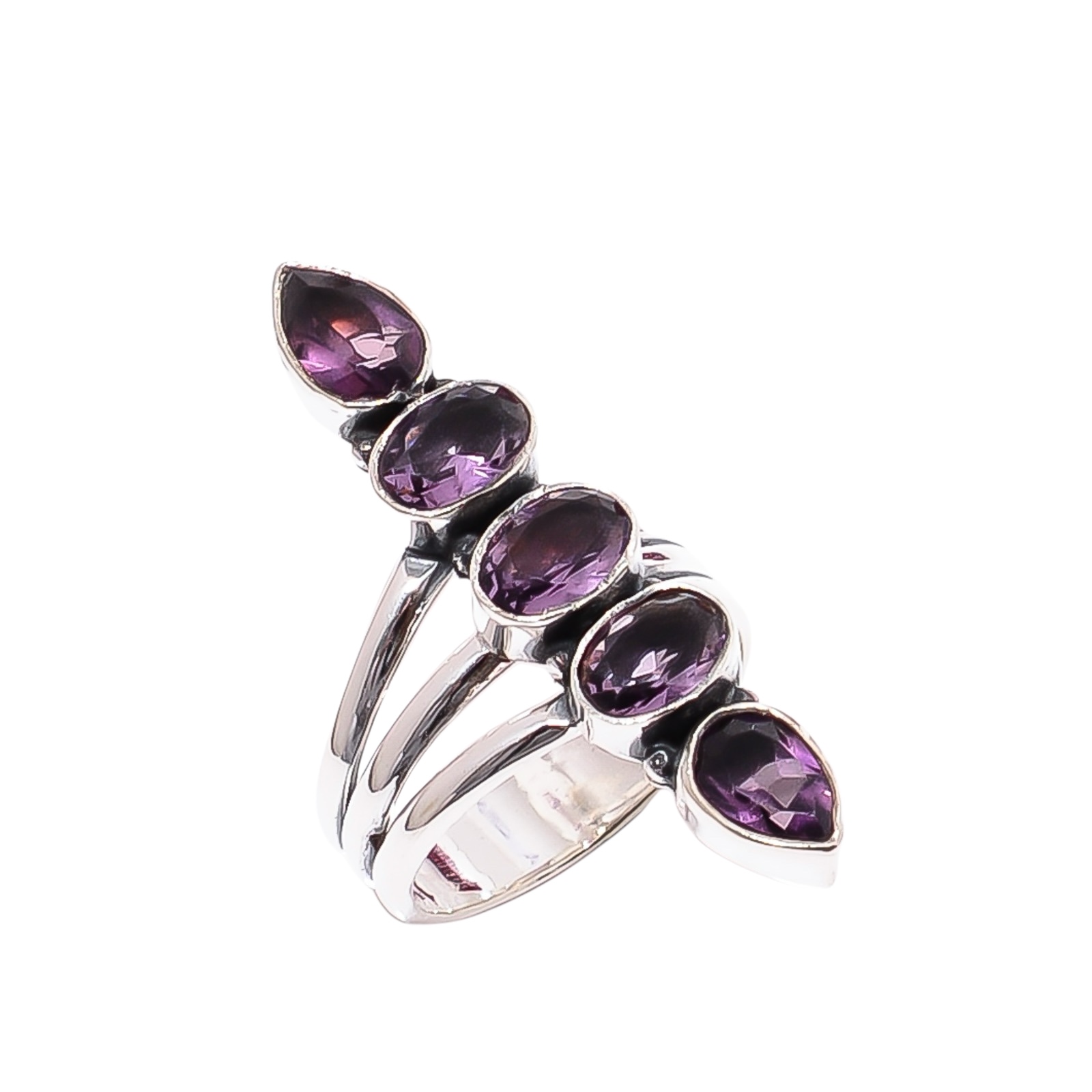 Purple Amethyst - Brazil  & Purple Amethyst - Brazil 925 Sterling Silver Ring