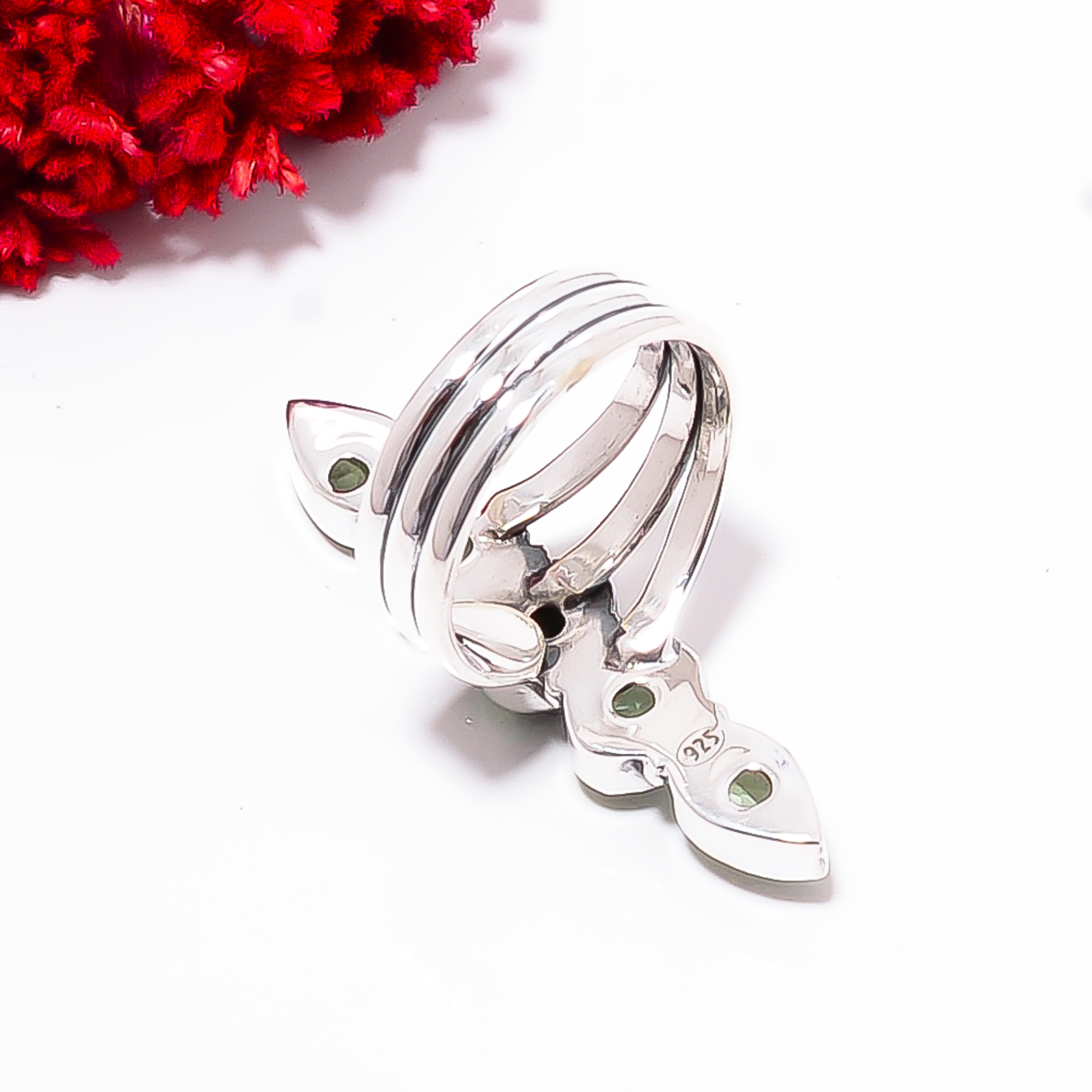 Green Amethyst - Simulated  & Green Amethyst - Simulated 925 Sterling Silver Ring