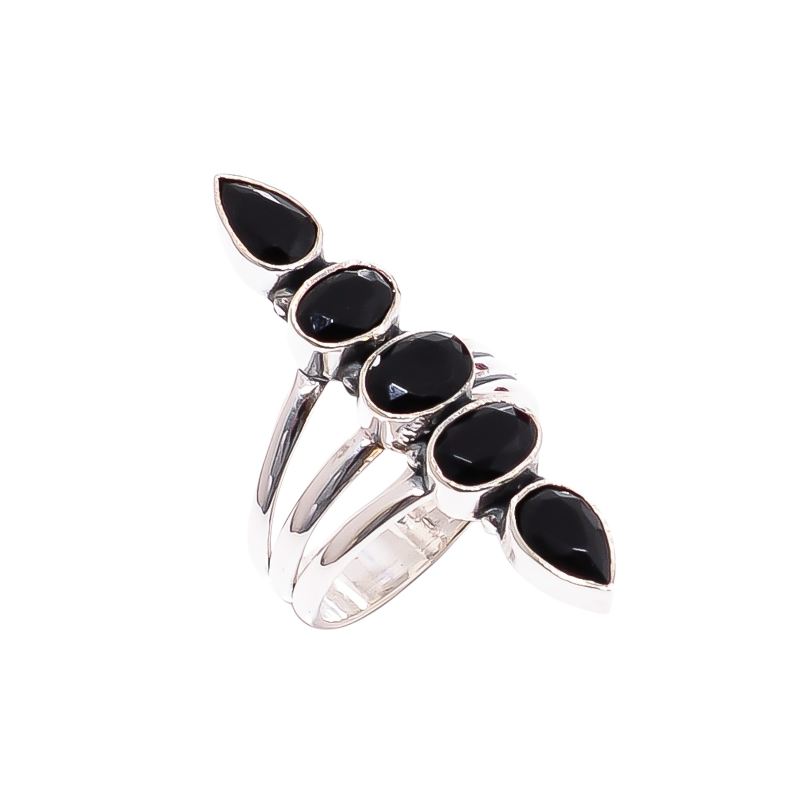 Black Onyx - Simulated  & Black Onyx - Simulated 925 Sterling Silver Ring