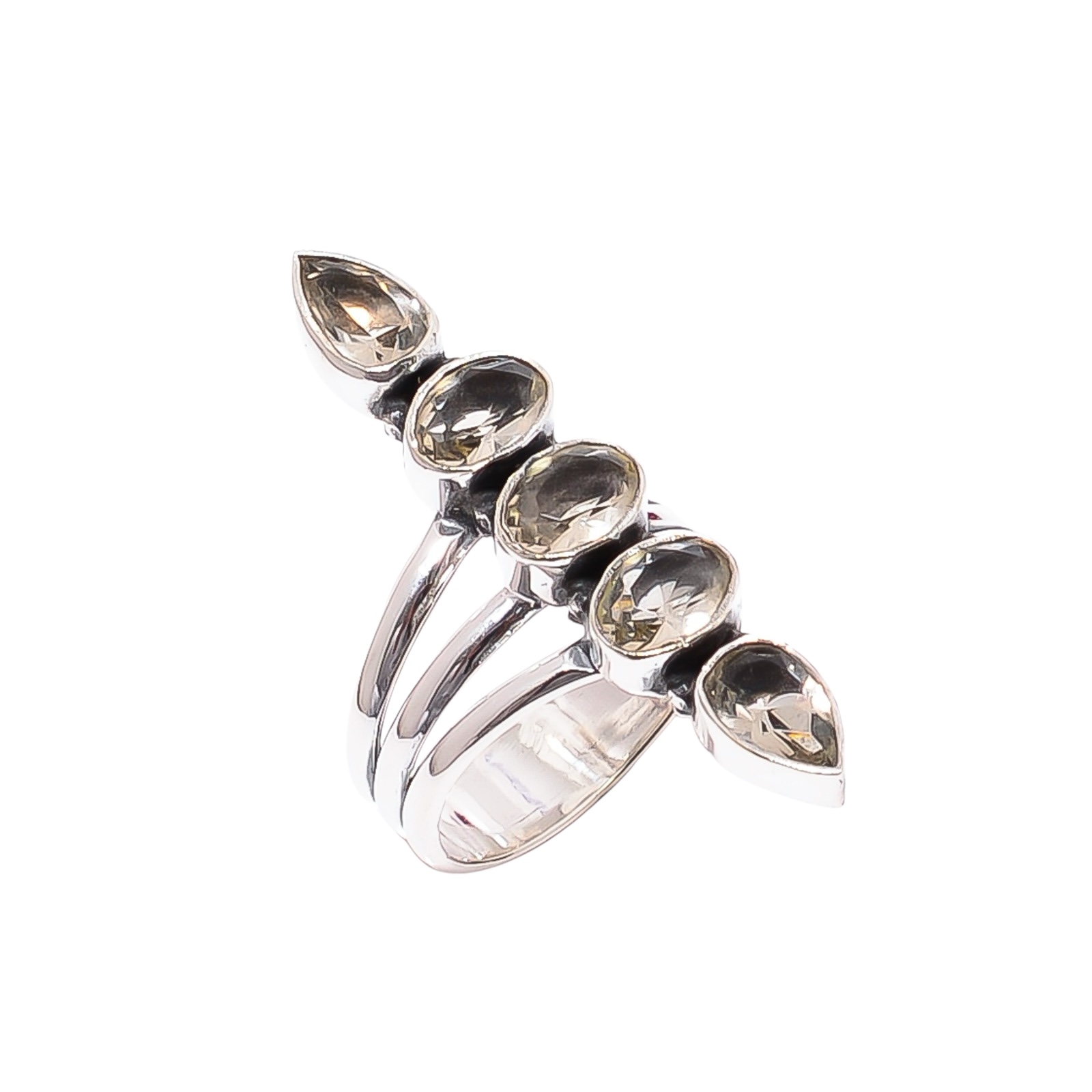 White Topaz - Simulated  & White Topaz - Simulated 925 Sterling Silver Ring