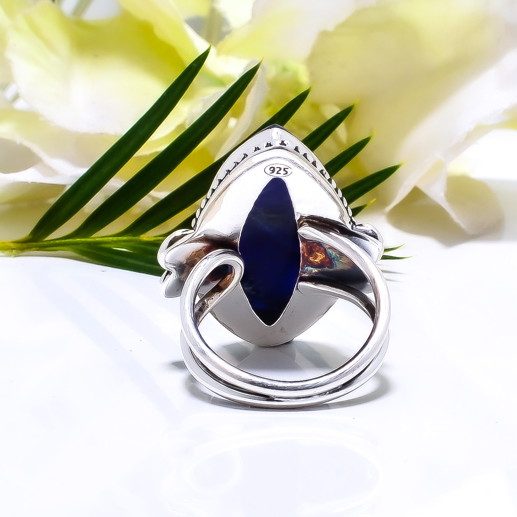 Sodalite - Minas Gerais Gemstone 925 Sterling Silver Ring