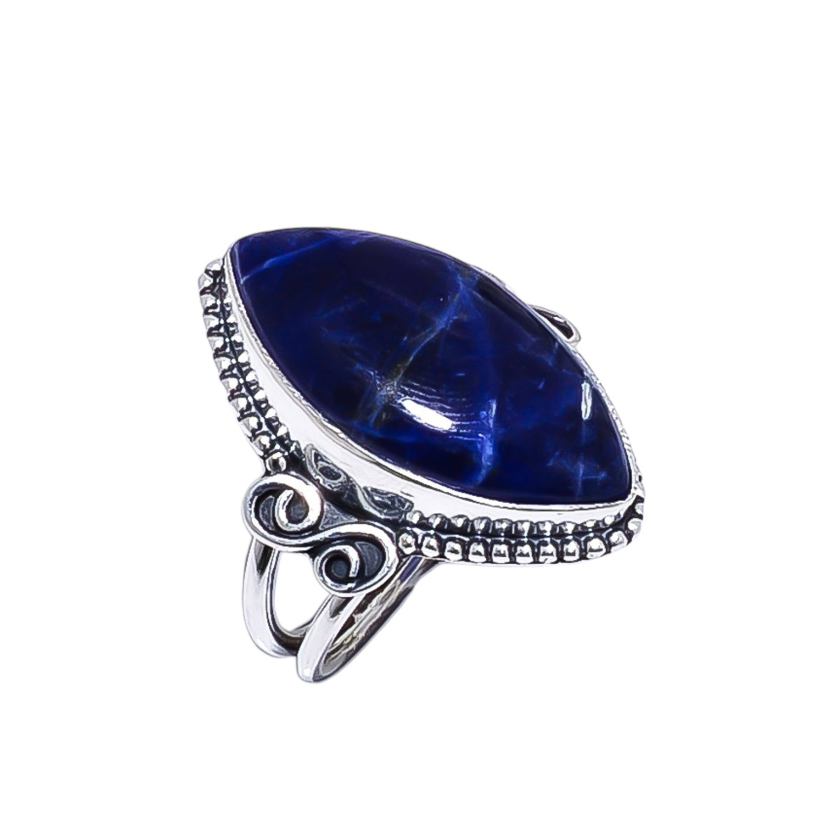 Sodalite - Minas Gerais Gemstone 925 Sterling Silver Ring