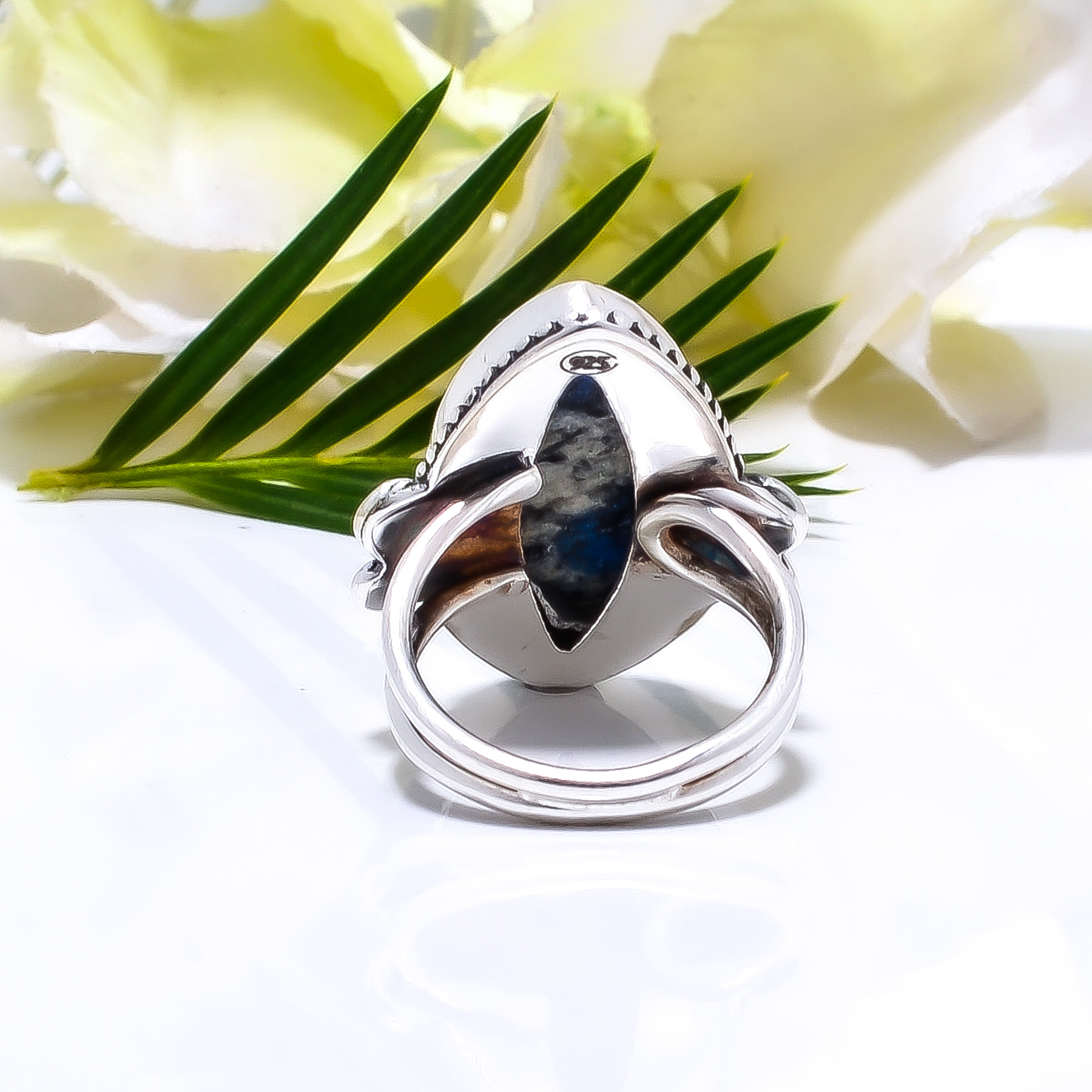 K2 Blue Azurite - Pakistan Gemstone 925 Sterling Silver Ring