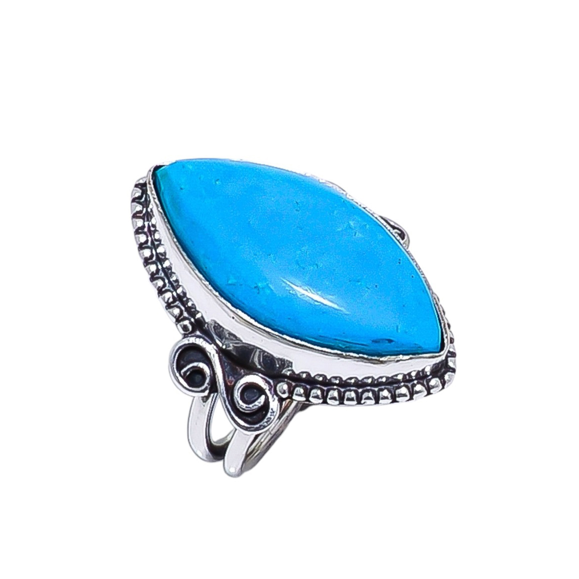 Magnesite Turquoise Gemstone 925 Sterling Silver Ring