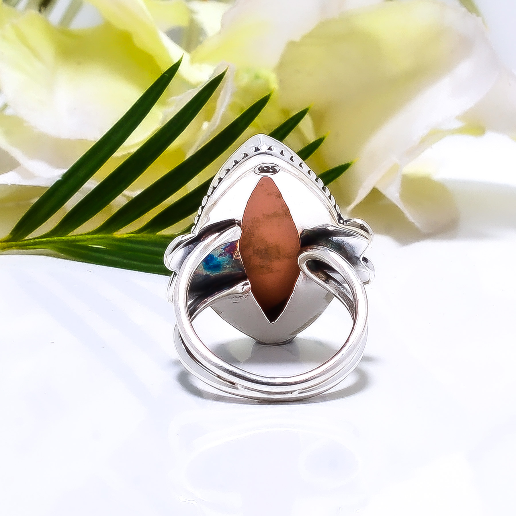 Pink Opal - Simulated Gemstone 925 Sterling Silver Ring