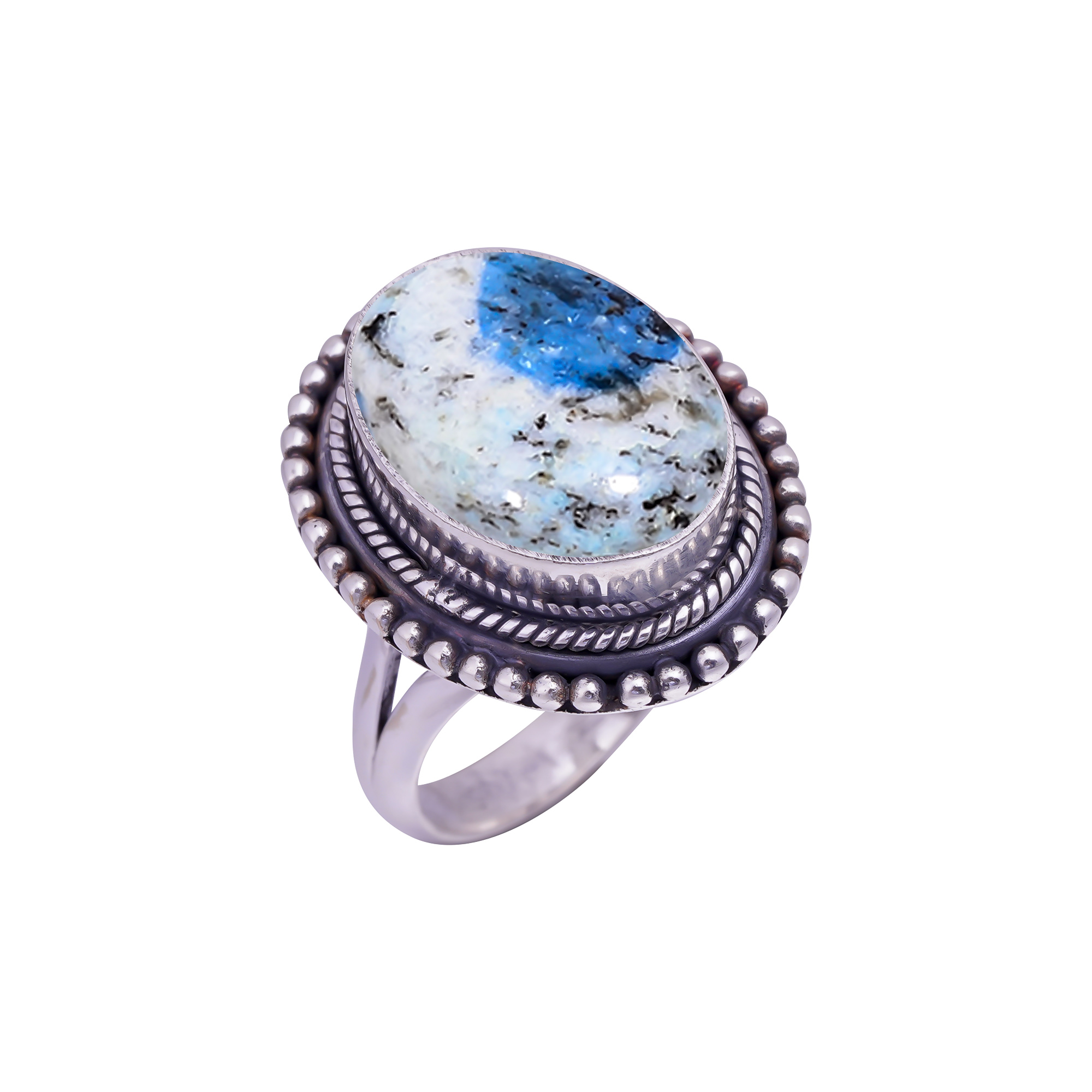 K2 Blue Azurite - Pakistan Gemstone 925 Sterling Silver Ring