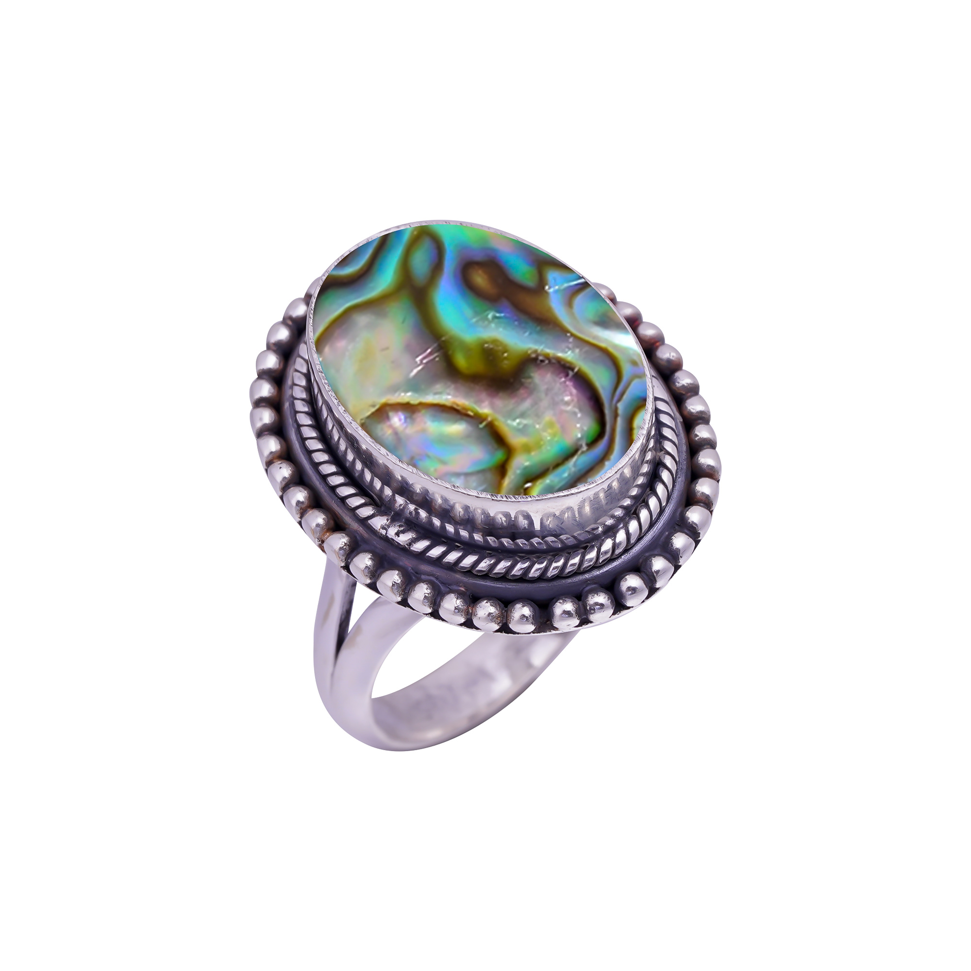 Mermaid Dream Abalone Shell - Australia Gemstone 925 Sterling Silver Ring