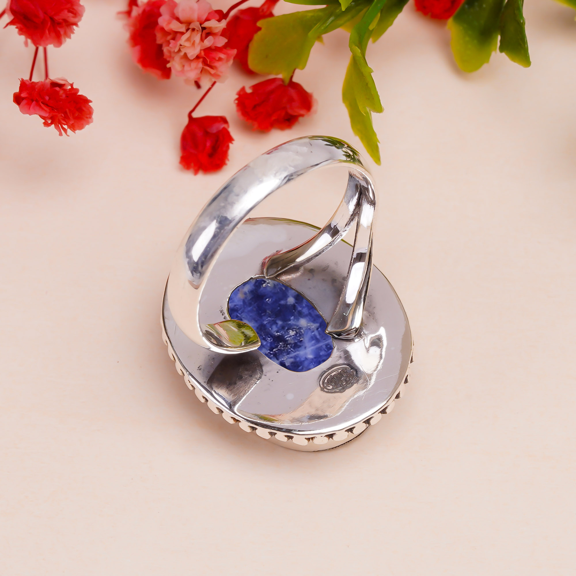 Sodalite - Minas Gerais Gemstone 925 Sterling Silver Ring