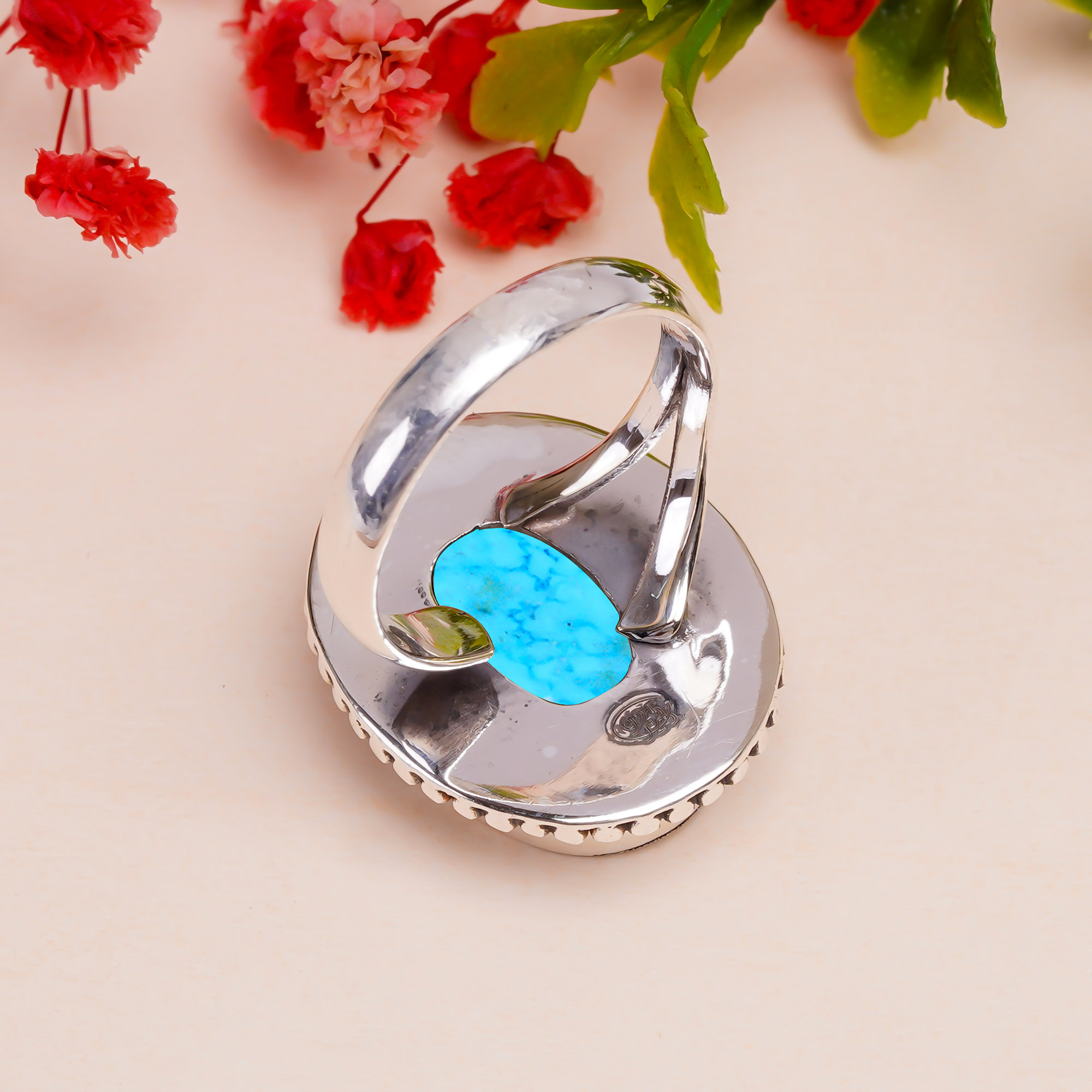 Magnesite Turquoise Gemstone 925 Sterling Silver Ring